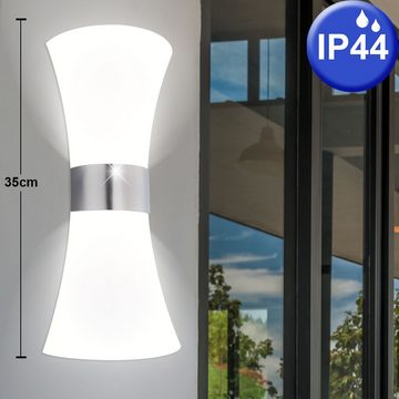 etc-shop Außen-Wandleuchte, Leuchtmittel inklusive, Warmweiß, 2er Set LED 19 Watt Wand Leuchte Lampe Fassaden Beleuchtung Up & Down