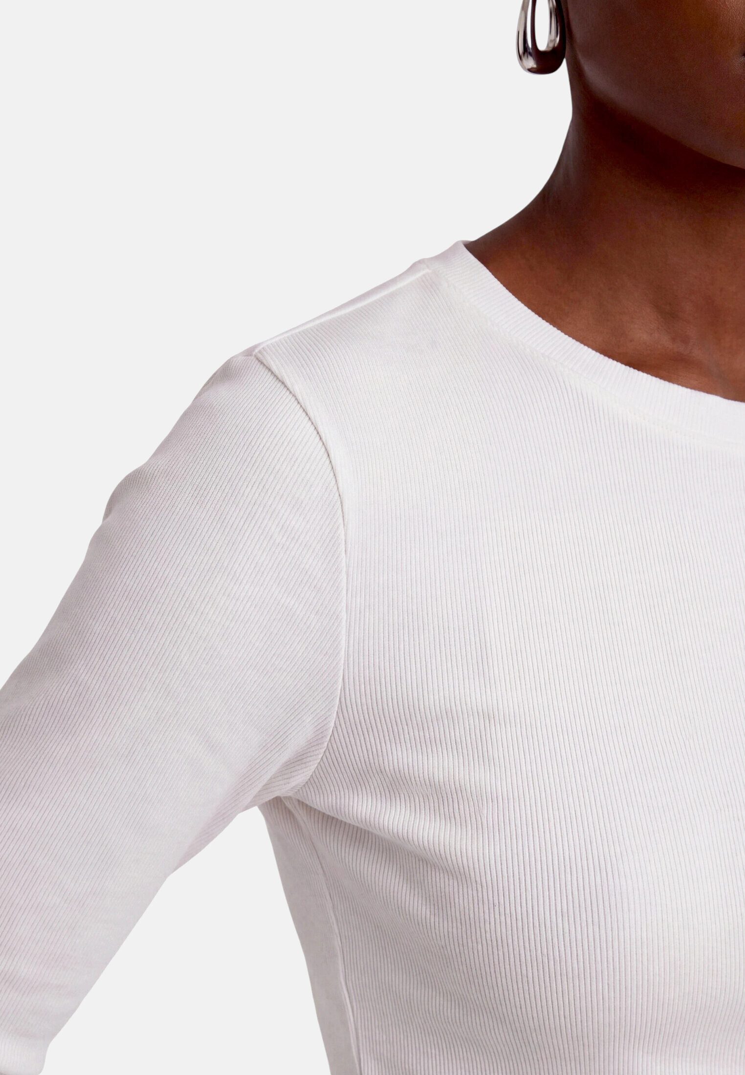 Zero Kurzarmshirt Damen figurbetont (1-tlg) Gerippt – Bild 4 von 5