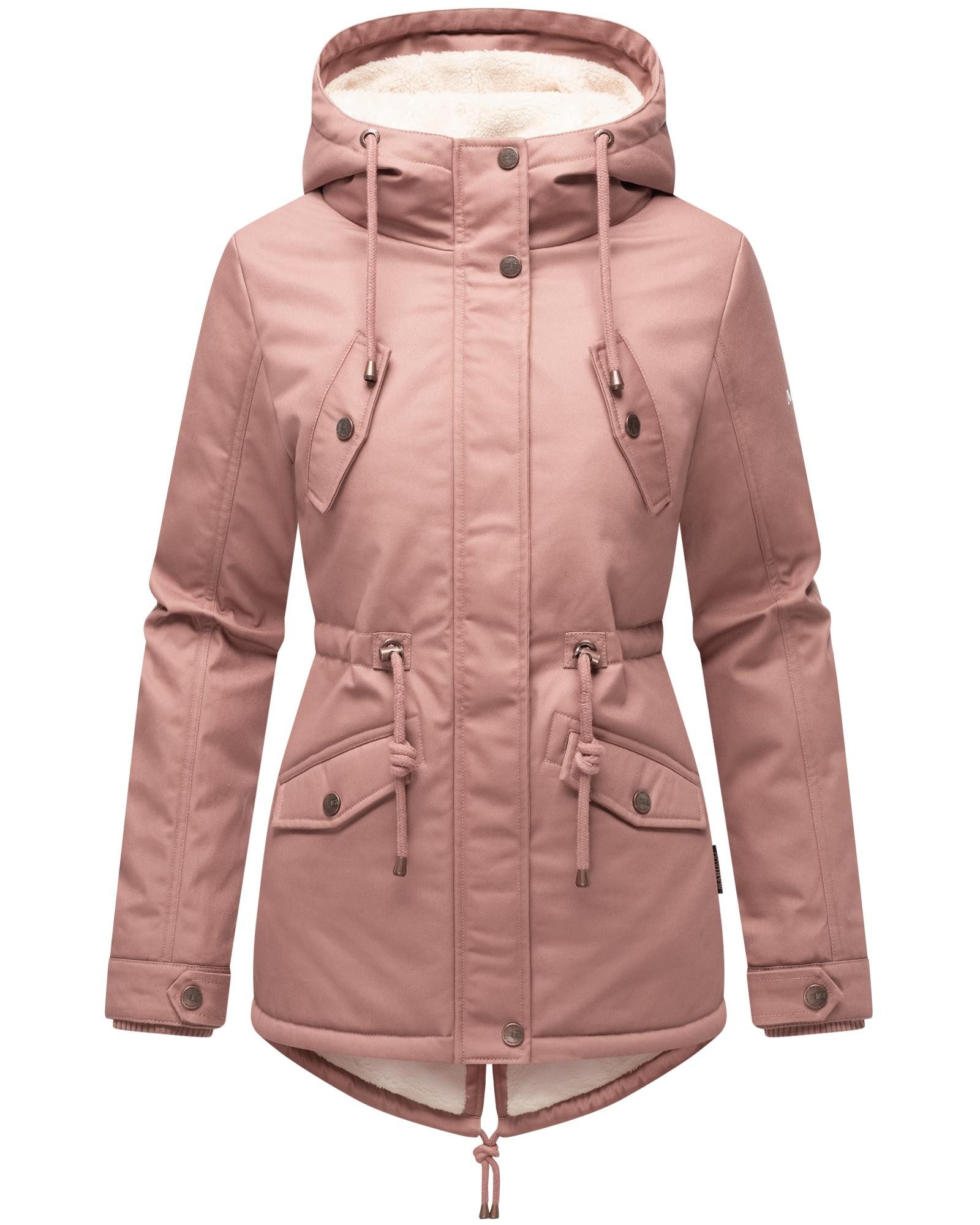 Marikoo Winterjacke Manolya stylischer Kurzmantel mit weichem Teddyfell-Futter – Bild 4 von 5