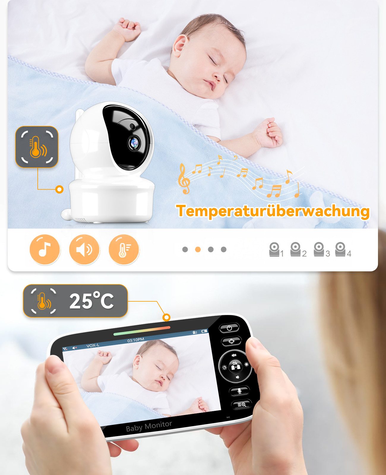 Yuede Video-Babyphone 4,3" - Bild 4