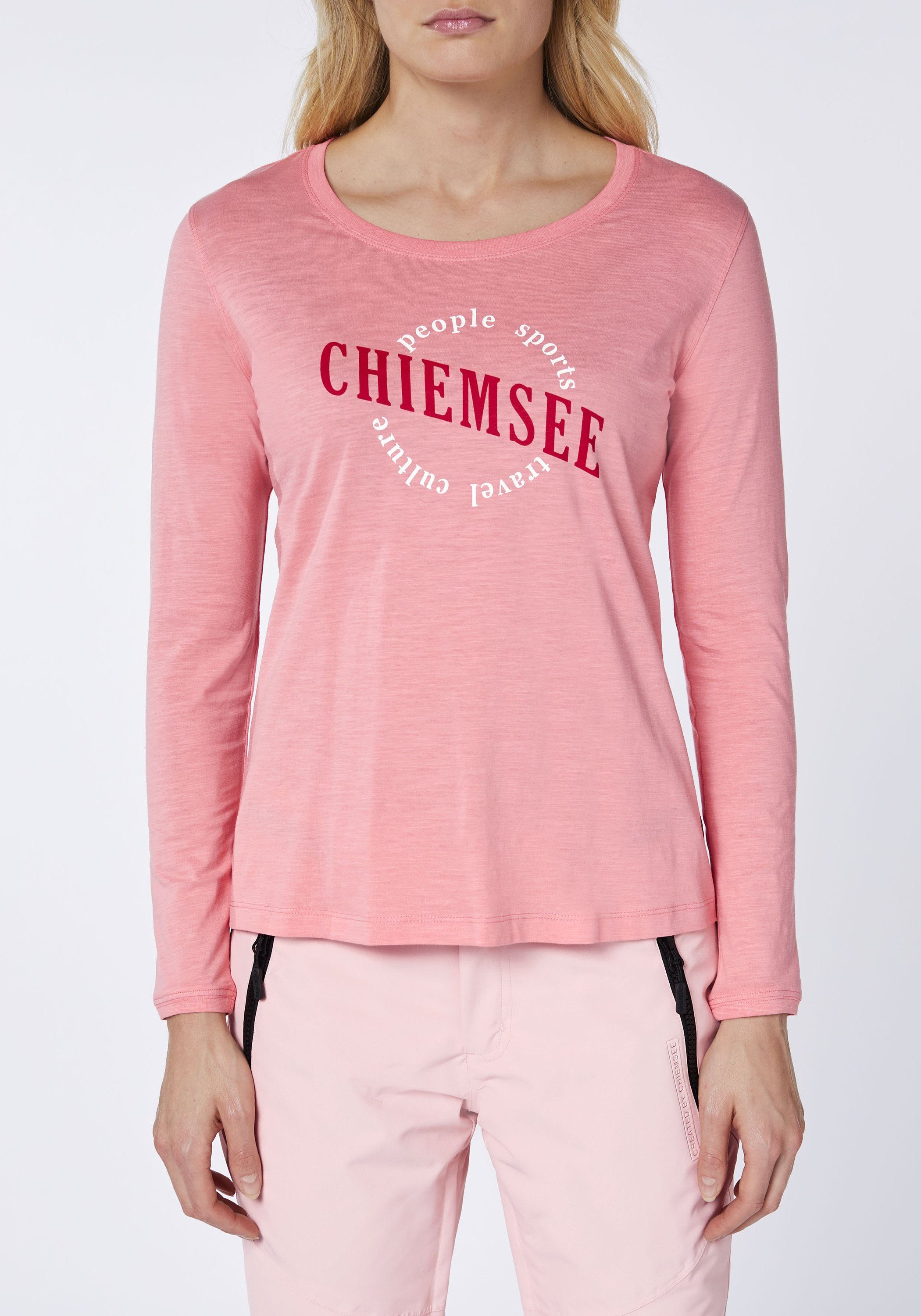 aus Baumwolle Logo-Schriftzug rosa 1 mit Chiemsee Longsleeve Longsleeve
