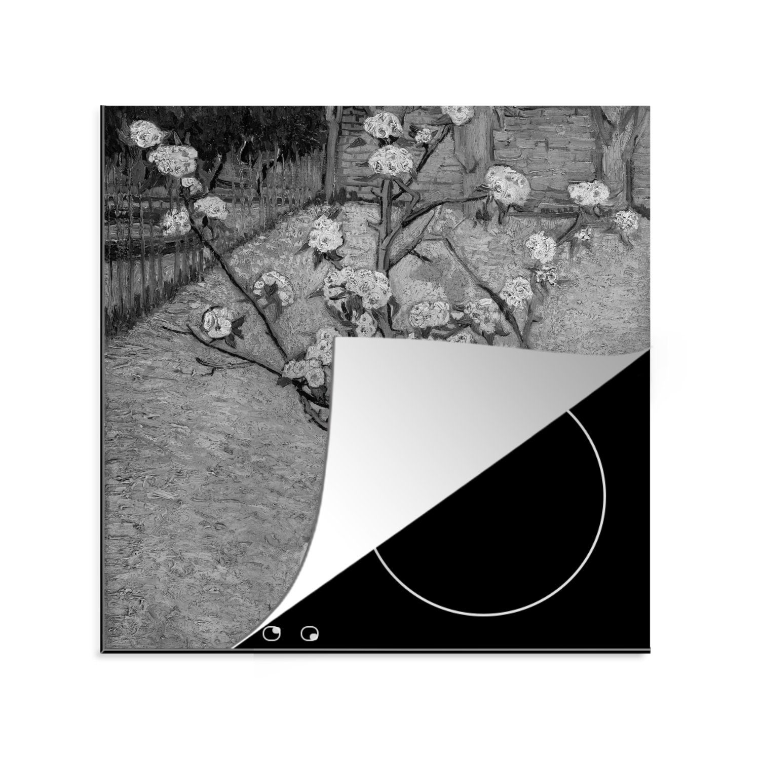 MuchoWow Herdblende-/Abdeckplatte Blühender Birnbaum - Vincent van Gogh, Vinyl, (1 tlg), 78x78 cm, Ceranfeldabdeckung, Arbeitsplatte für küche