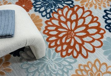 Teppich Bloom, Myflair Möbel & Accessoires, rechteckig, Höhe: 8 mm, Blumen Motiv, Hoch-Tief Effekt, Outdoor geeignet, Balkon, Terrasse