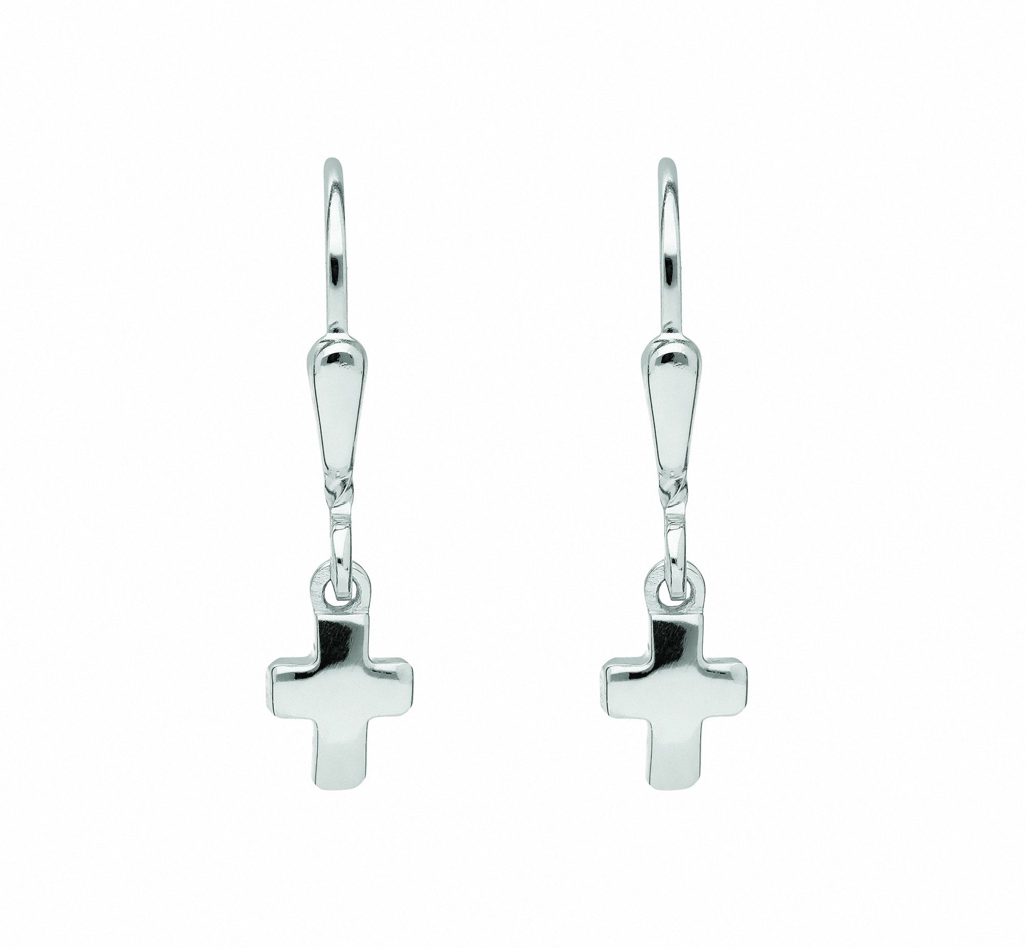 Adelia´s Paar Ohrhänger 1 Paar 925 Silber Ohrringe / Ohrhänger Kreuz, Silberschmuck für Damen & Herren
