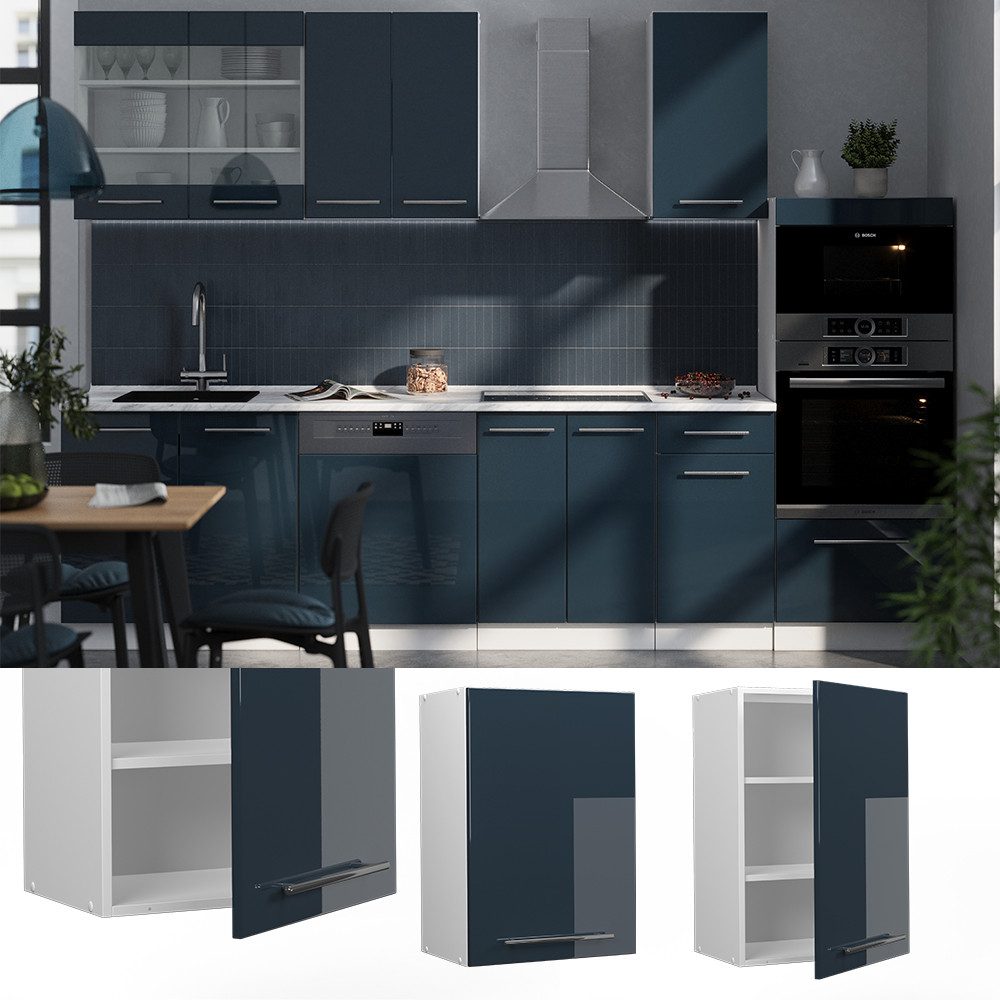 Vicco Hängeschrank Fame-Line, Dunkelblau Hochglanz/Weiß, 50 günstig online kaufen