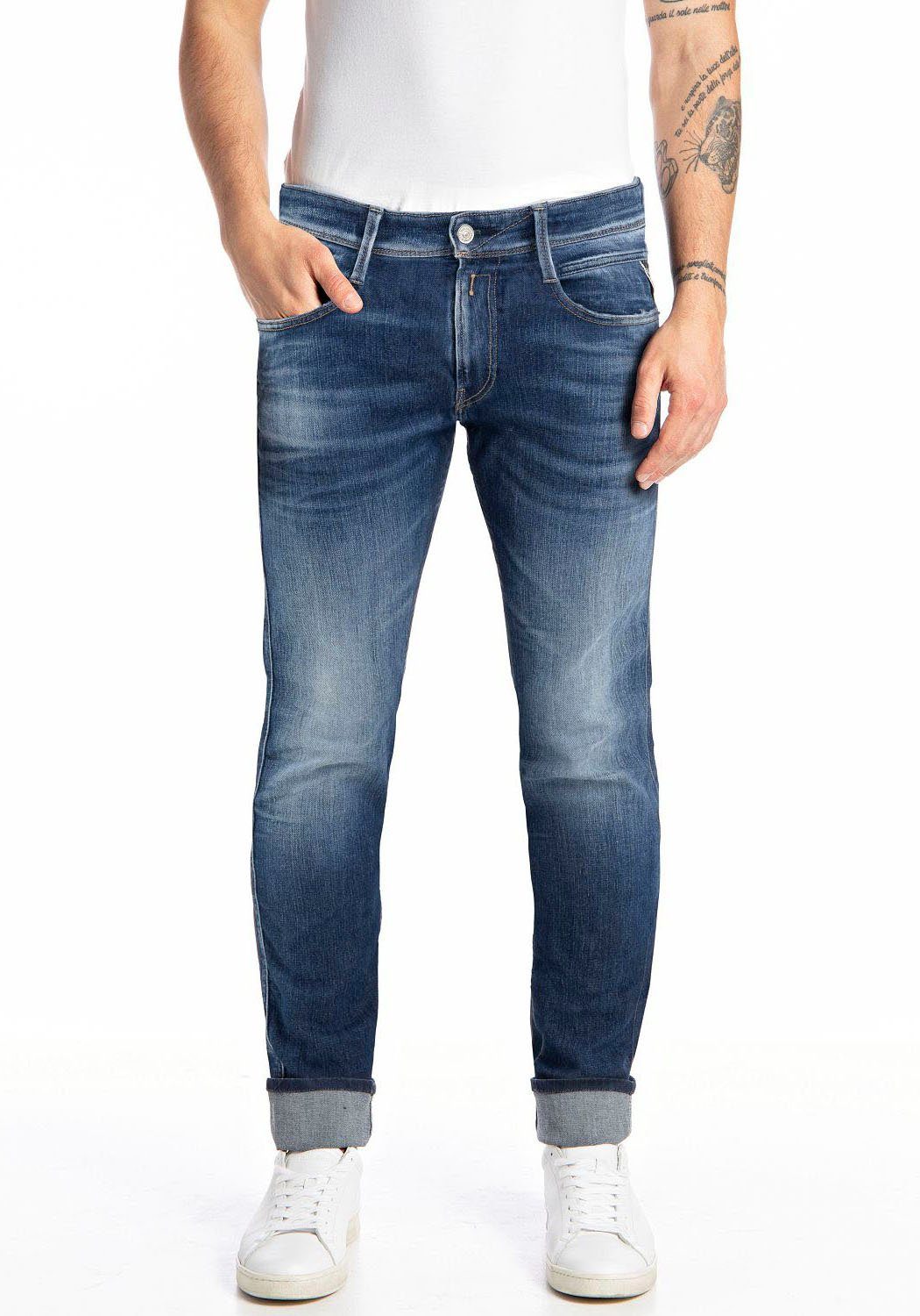 Replay mid washed blue Anbass Slim-fit-Jeans