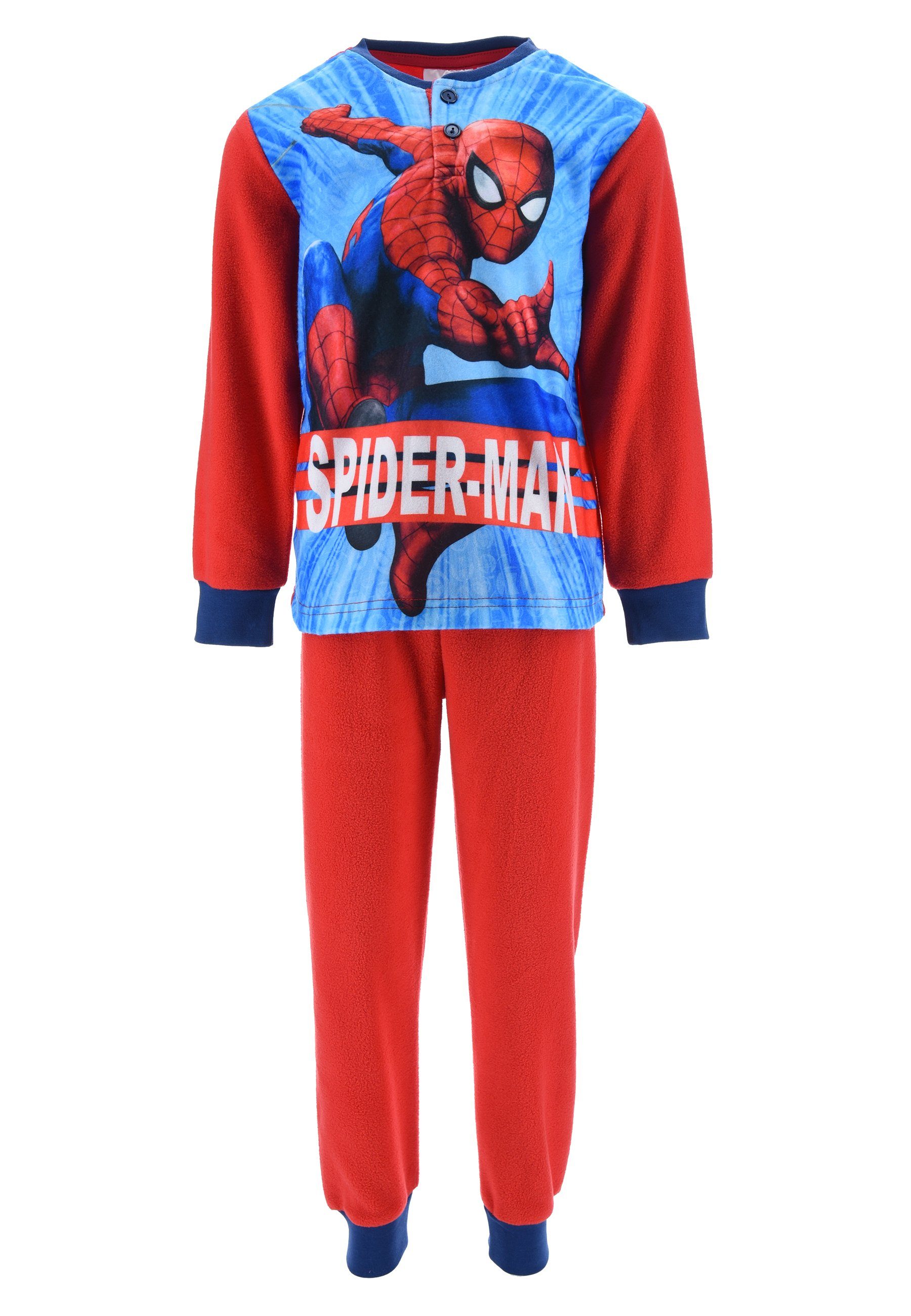 Spiderman Schlafanzug Kinder Jungen Pyjama langarm Nachtwäsche (2 tlg) Rot