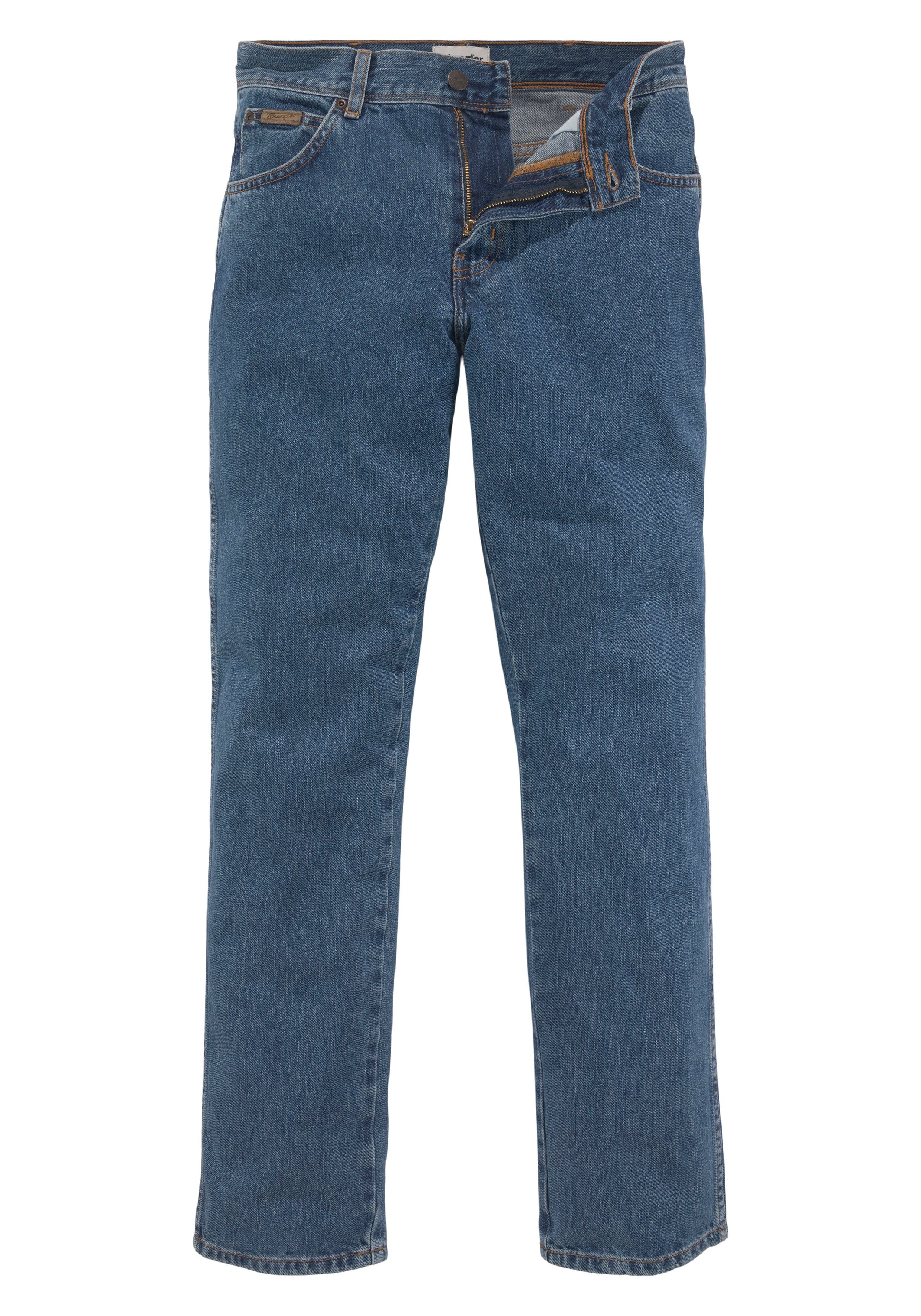 wash Texas Wrangler Jeans vintage Gerade stone