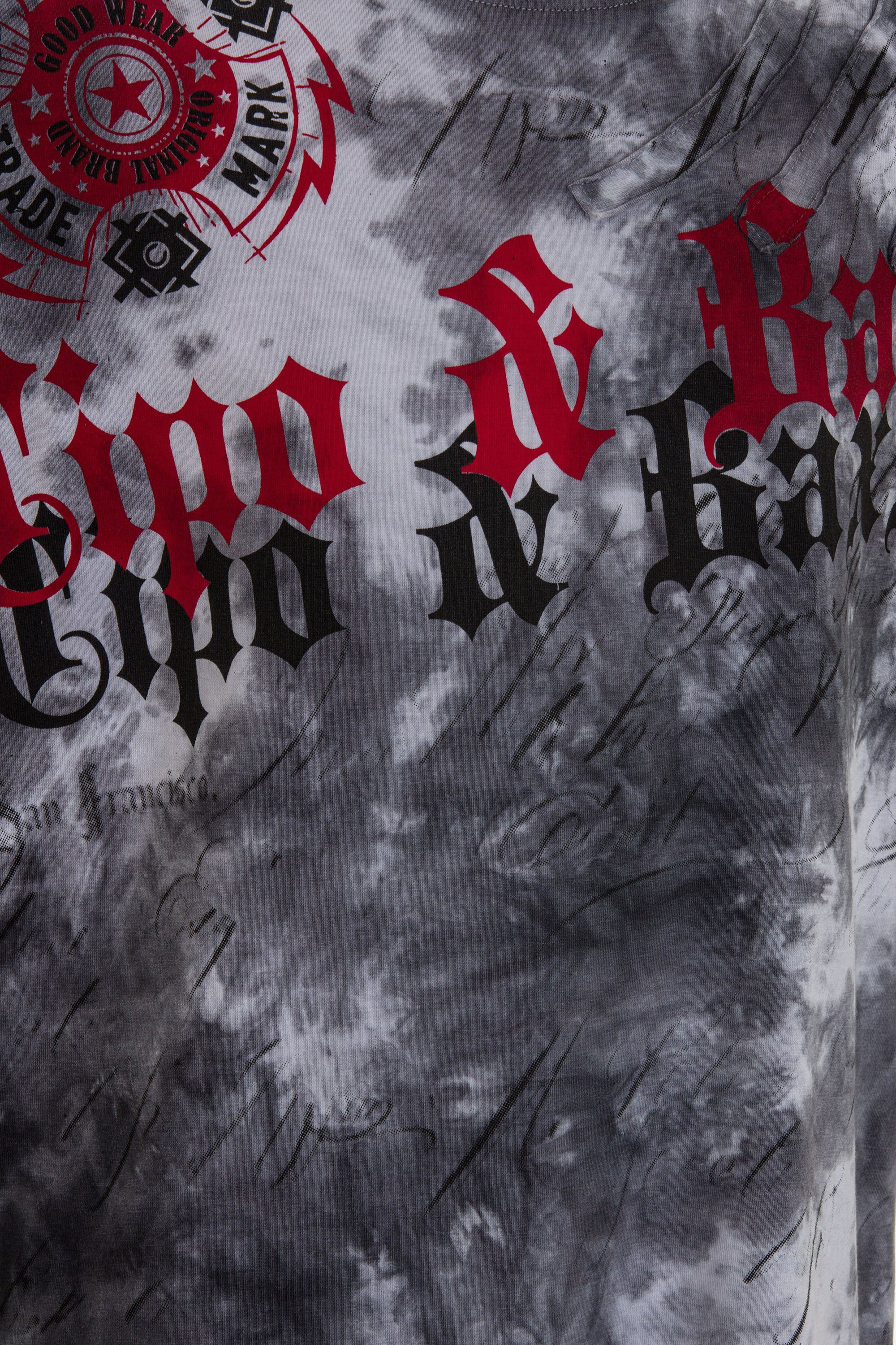 T-Shirt Cipo Baxx großflächigem anthrazit mit & Markenprint