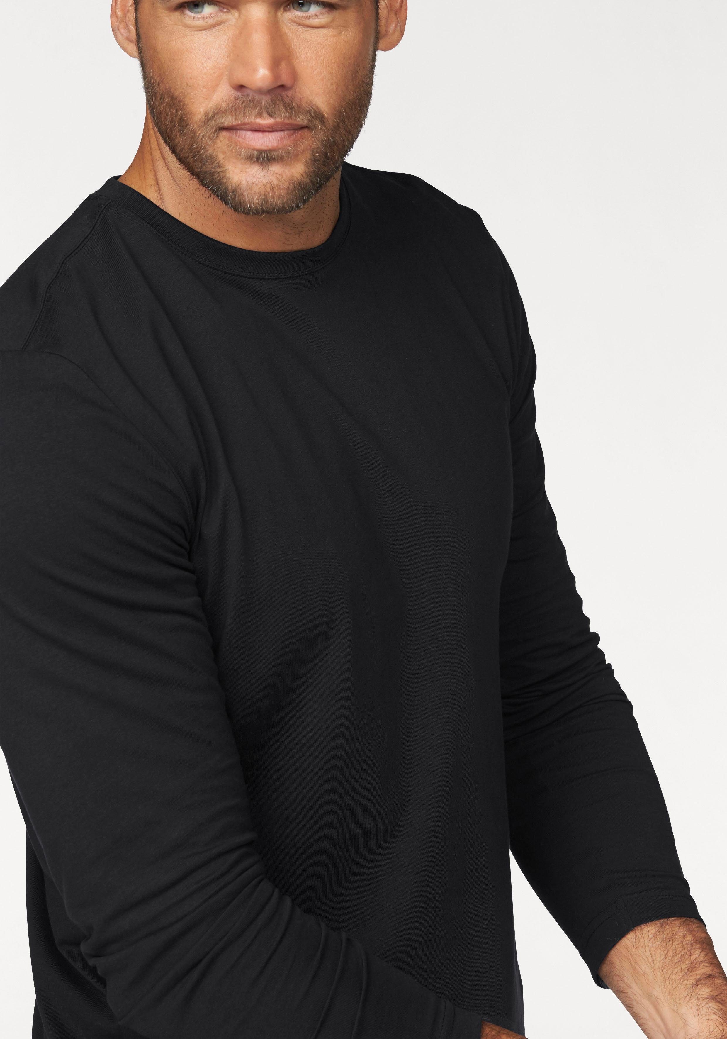 Man's World Langarmshirt neue Farbe ! (3er-Pack) Langarm, unifarben, aus Baumwolle, im 3er-Pack – Bild 4 von 5