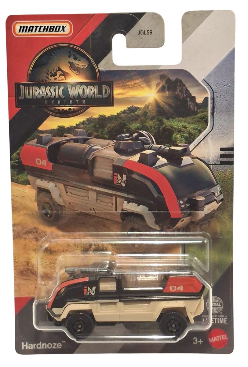 Mattel® Spielzeug-Transporter Matchbox Jurassic World Rebirth Hardnoze Fahrzeug Die-Cast Offroader