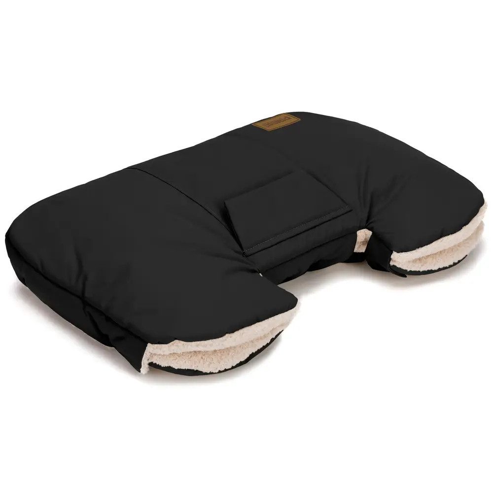Fillikid Kinderwagenkette Handwärmer Kalix Teddy schwarz, Teddyplüsch