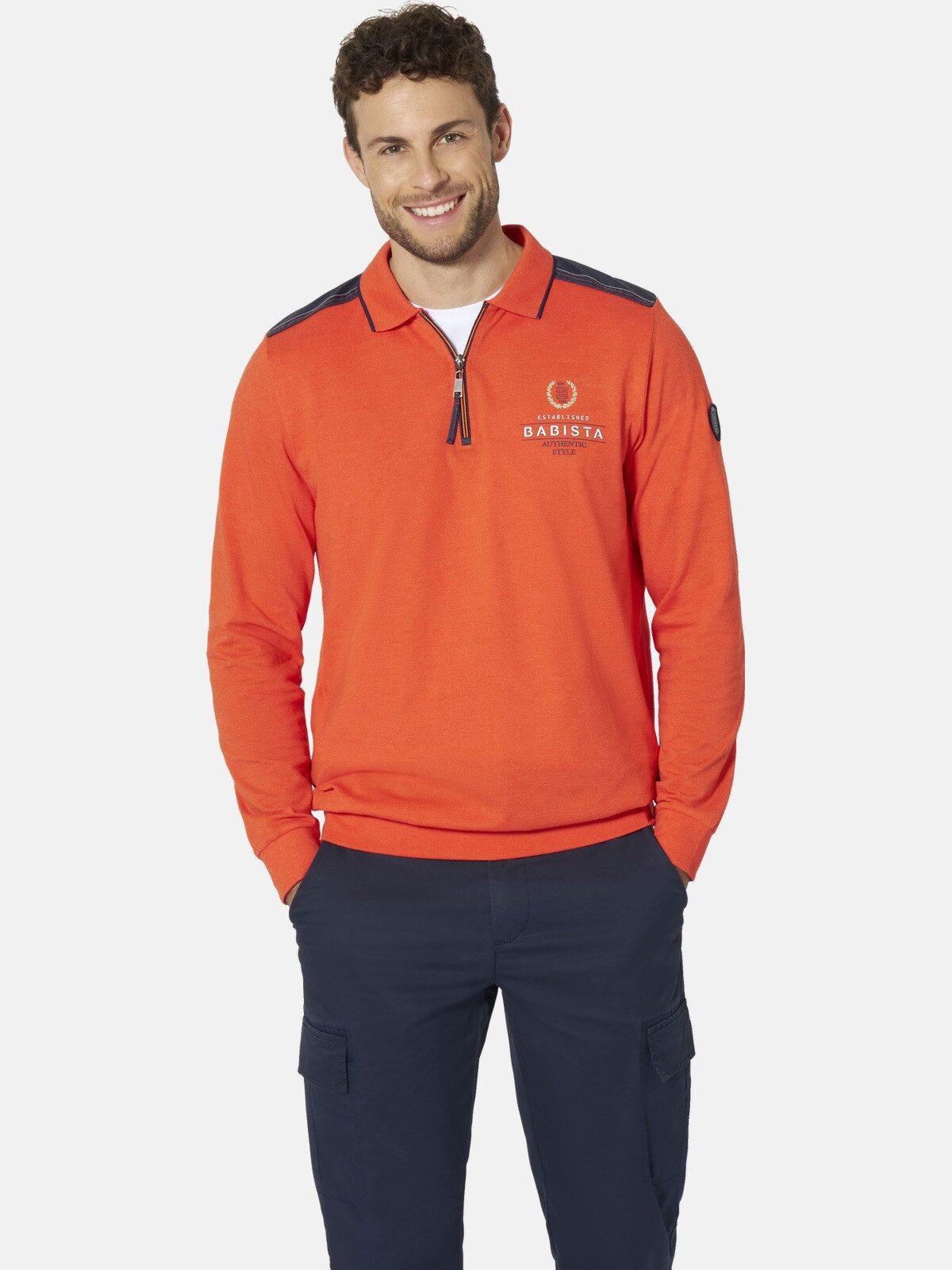 Babista Langarm-Poloshirt VELGIO mit modischen Kontrastbesätzen günstig online kaufen