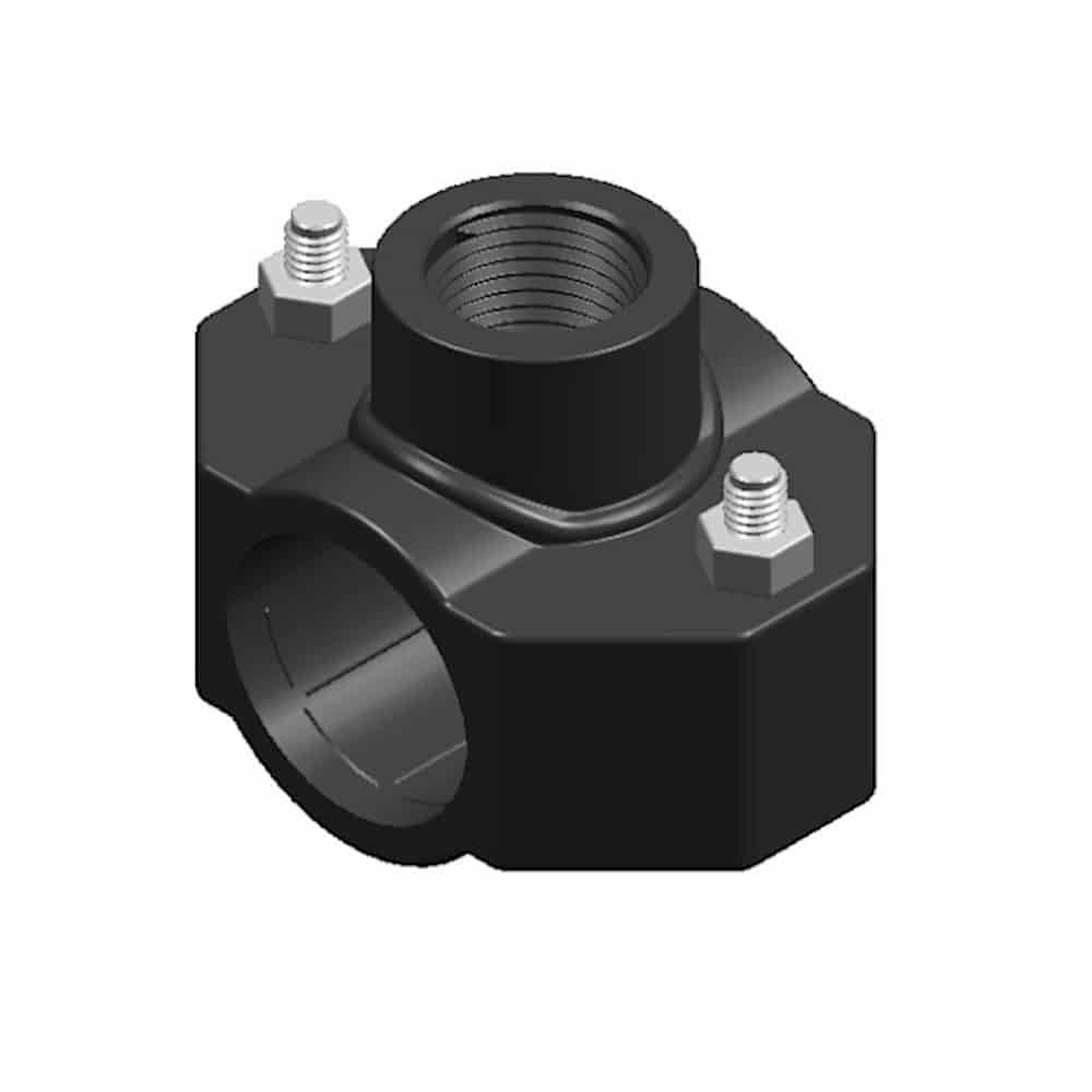 KLASEBO® Rohrschelle Anbohrschelle 32mm, PP, Wasserleitung Abzweig