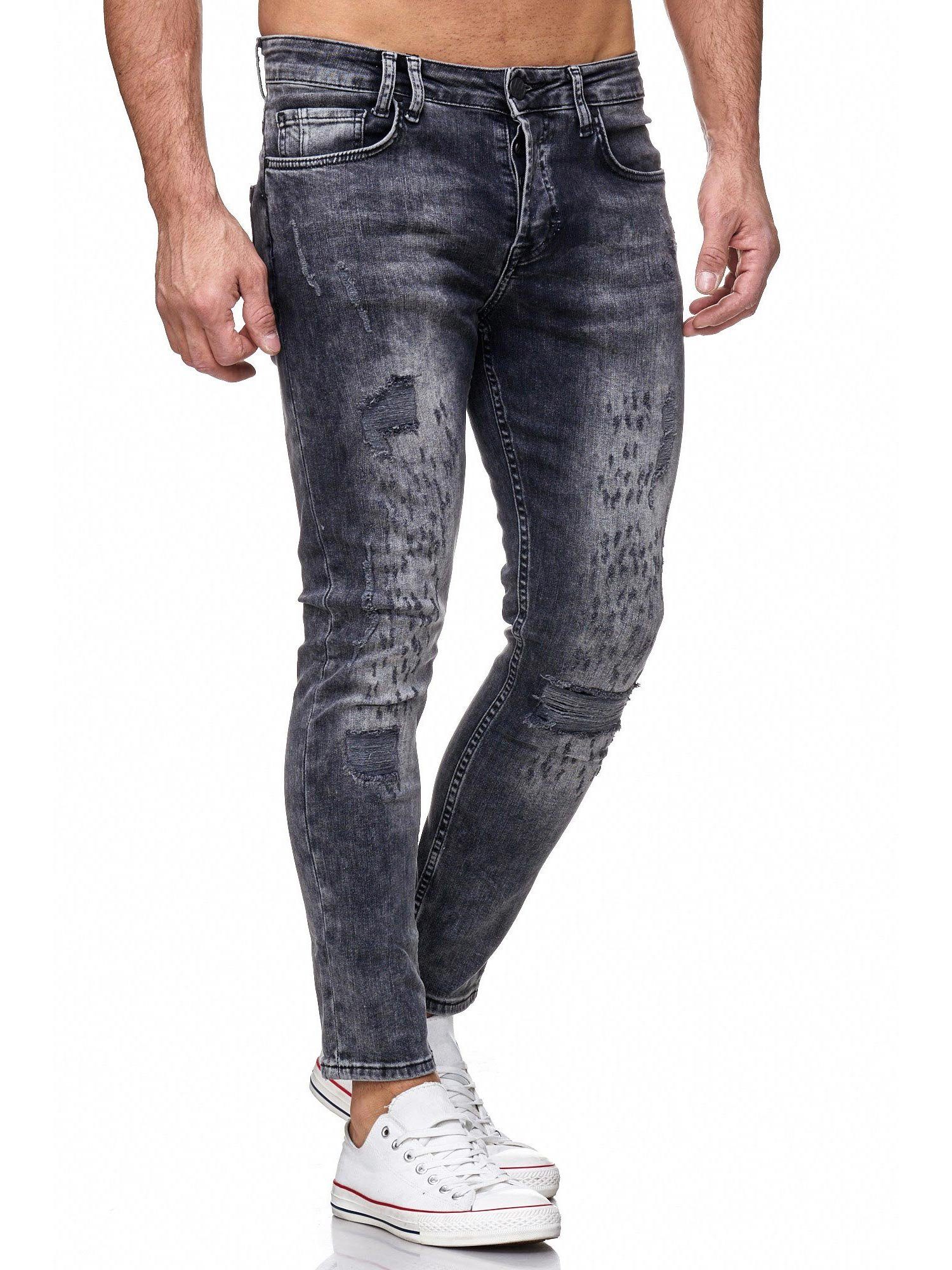 Tazzio Skinny-fit-Jeans 17516 im Destroyed-Look schwarz | Stretchjeans