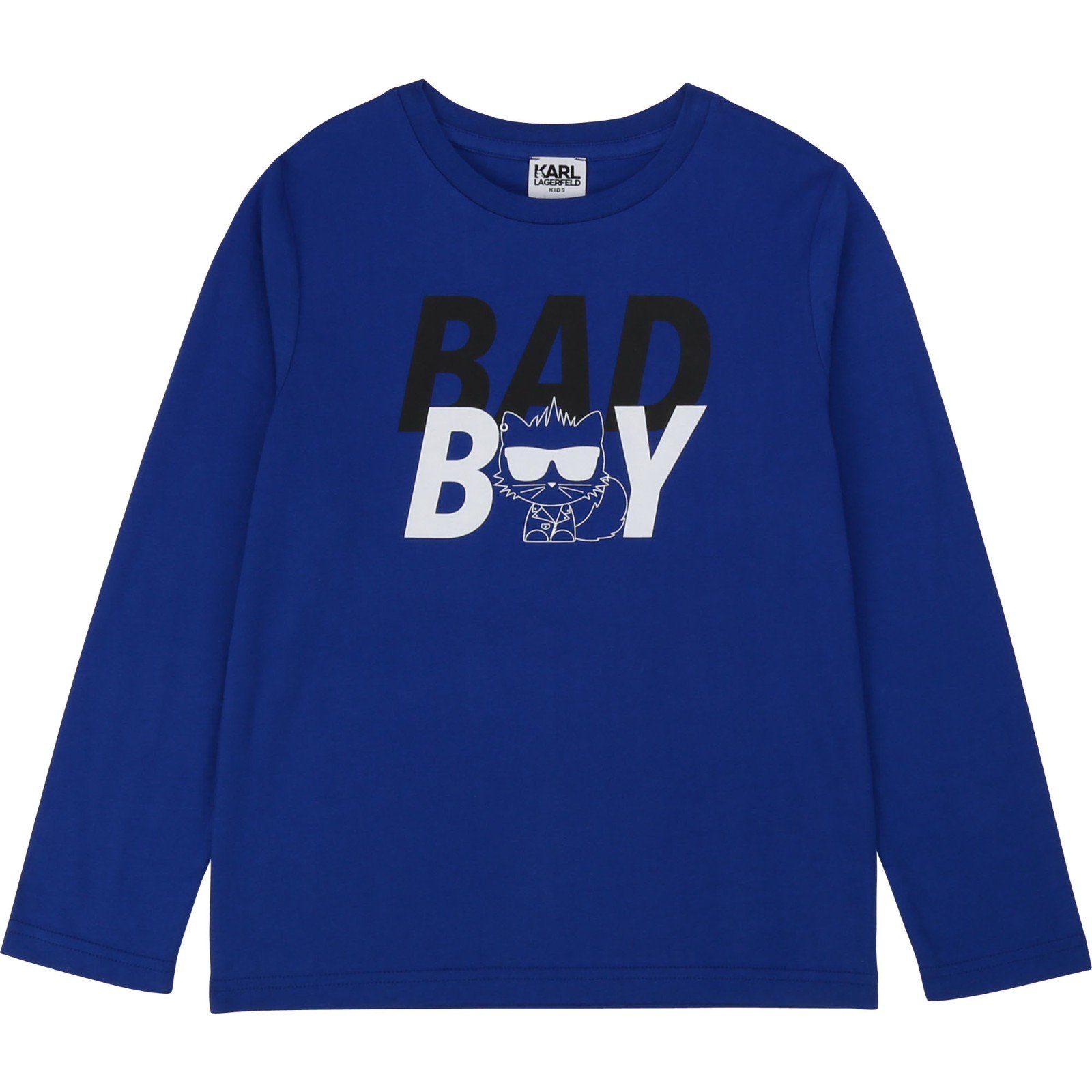 KARL LAGERFELD T-Shirt Karl Lagerfeld Langarm Shirt blau Bad Cat Style