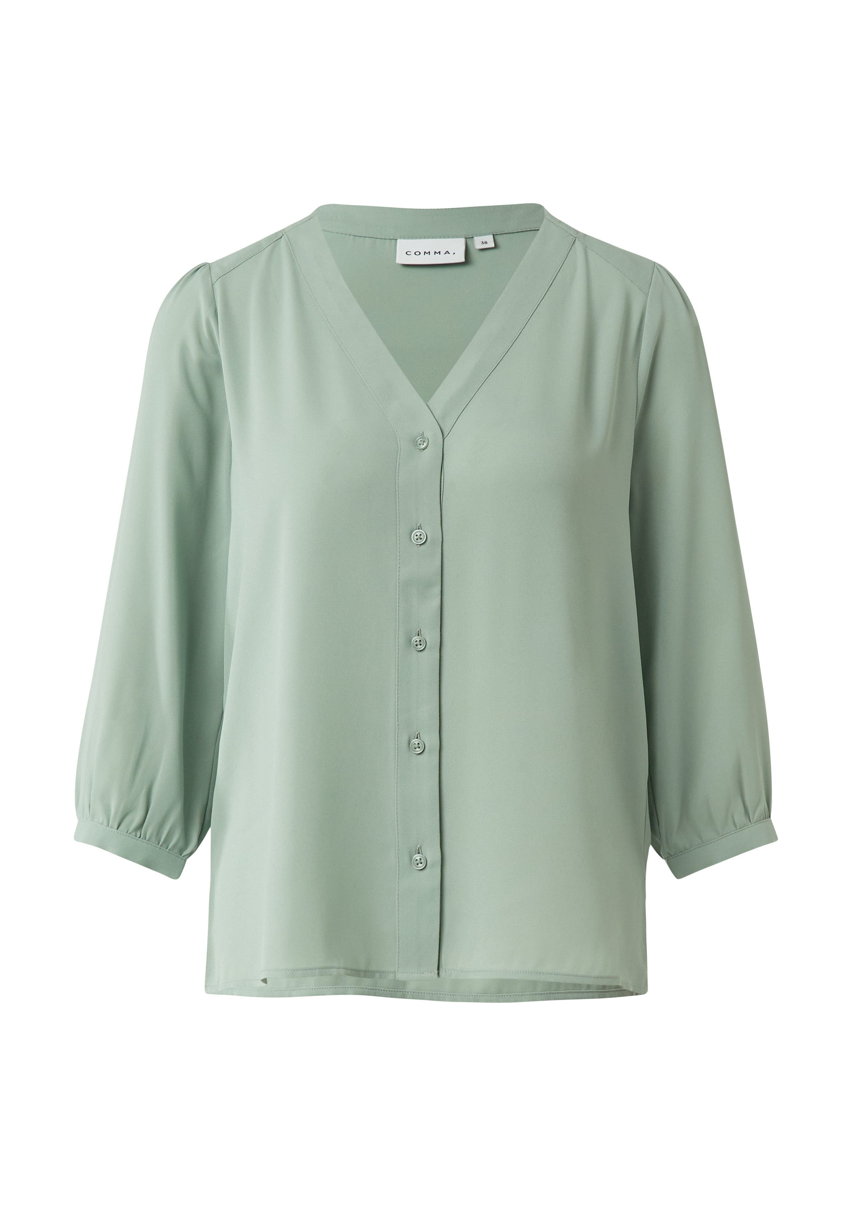 comma Shirtbluse mit V-Ausschnitt
