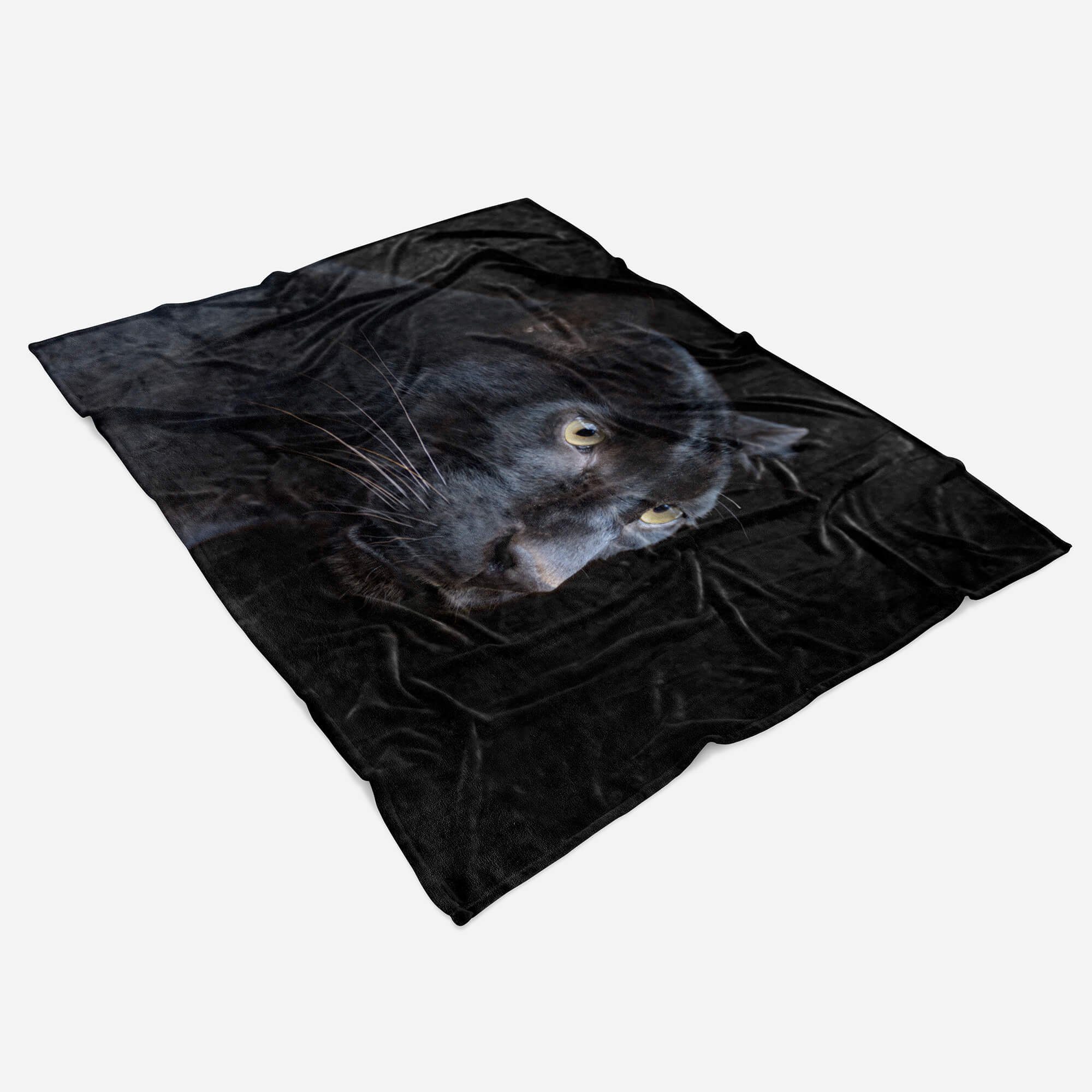 Panther (1-St), Baumwolle-Polyester-Mix Art Handtücher Handtuch Handtuch Strandhandtuch Kuscheldecke Puma, mit Tiermotiv Saunatuch Sinus