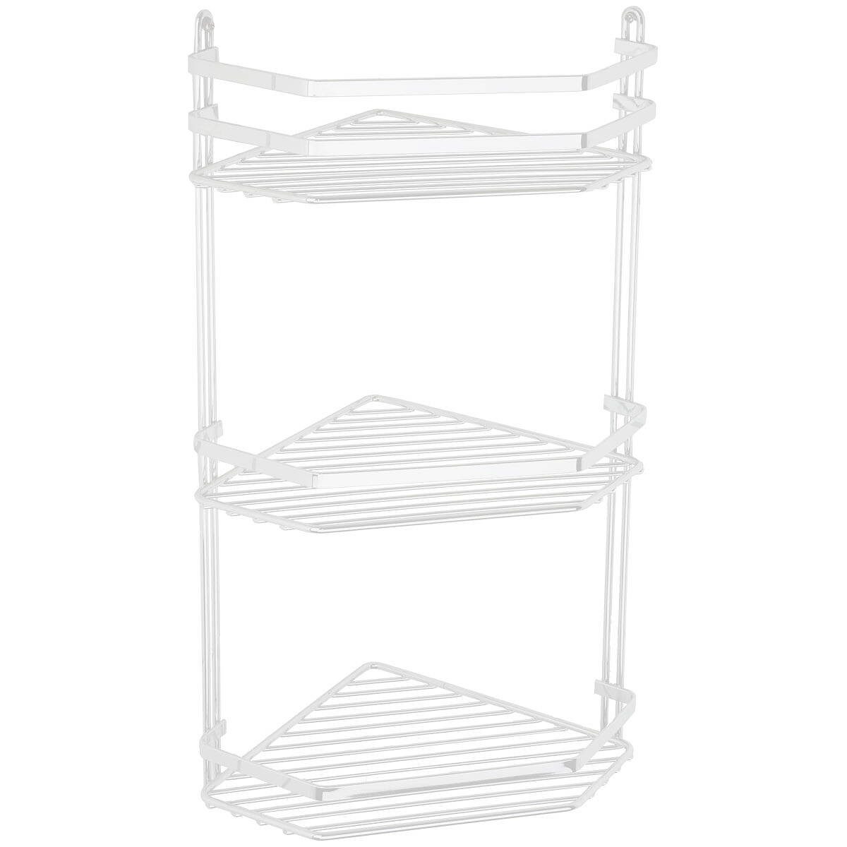 Euroshowers GmbH Duschregal Eck Duschregal 3 Etagen Weiß für Dusche und Bad