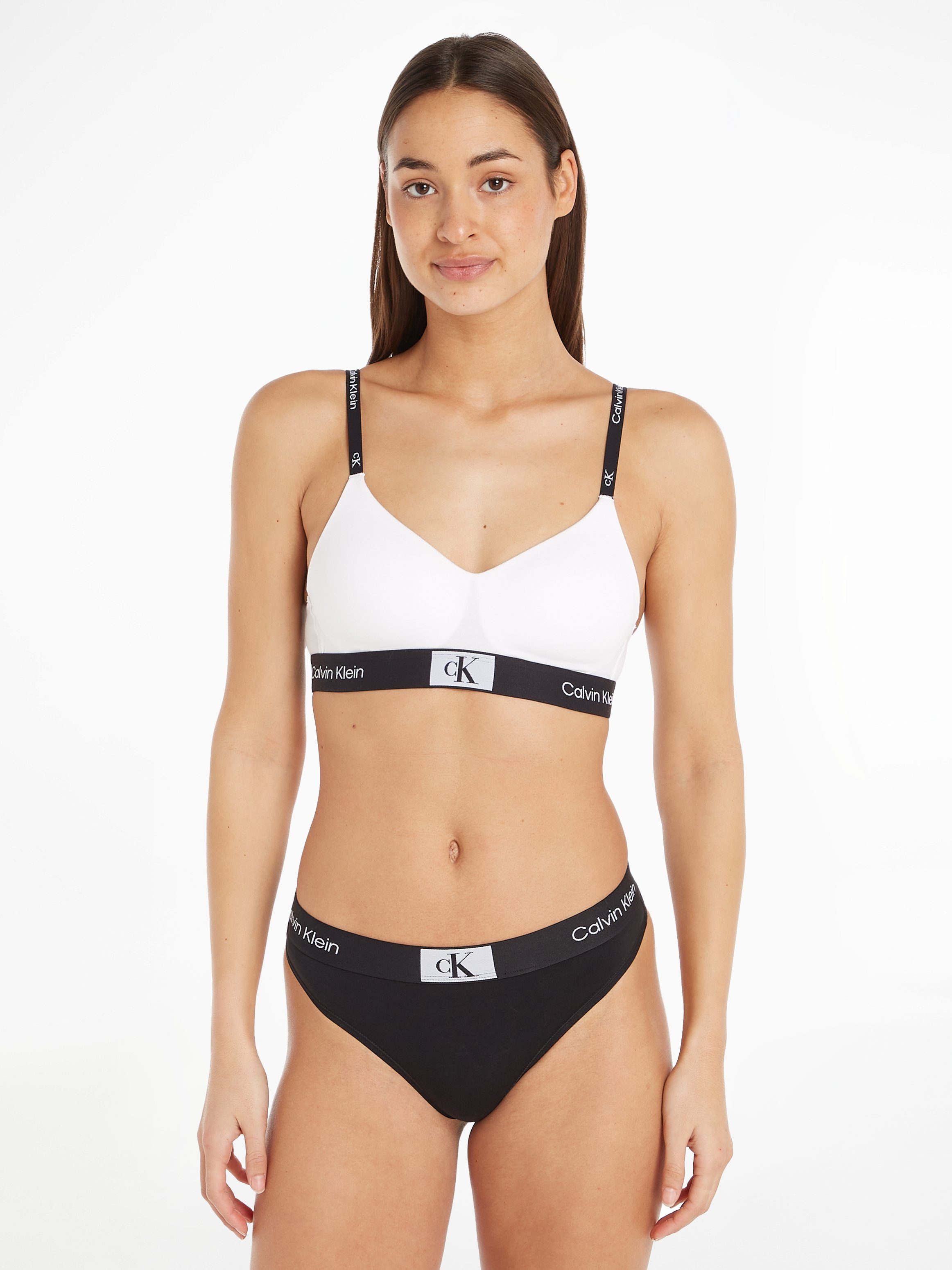 Calvin Klein Underwear T-String MODERN THONG mit Alloverprint BLACK
