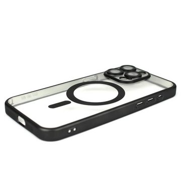 Wörleonline Handyhülle für Apple iPhone 15 Pro Max mit integriertem Kameraschutz, TPU Schutzhülle in passendem Titan-Farbton, MagSafe kompatible Hülle