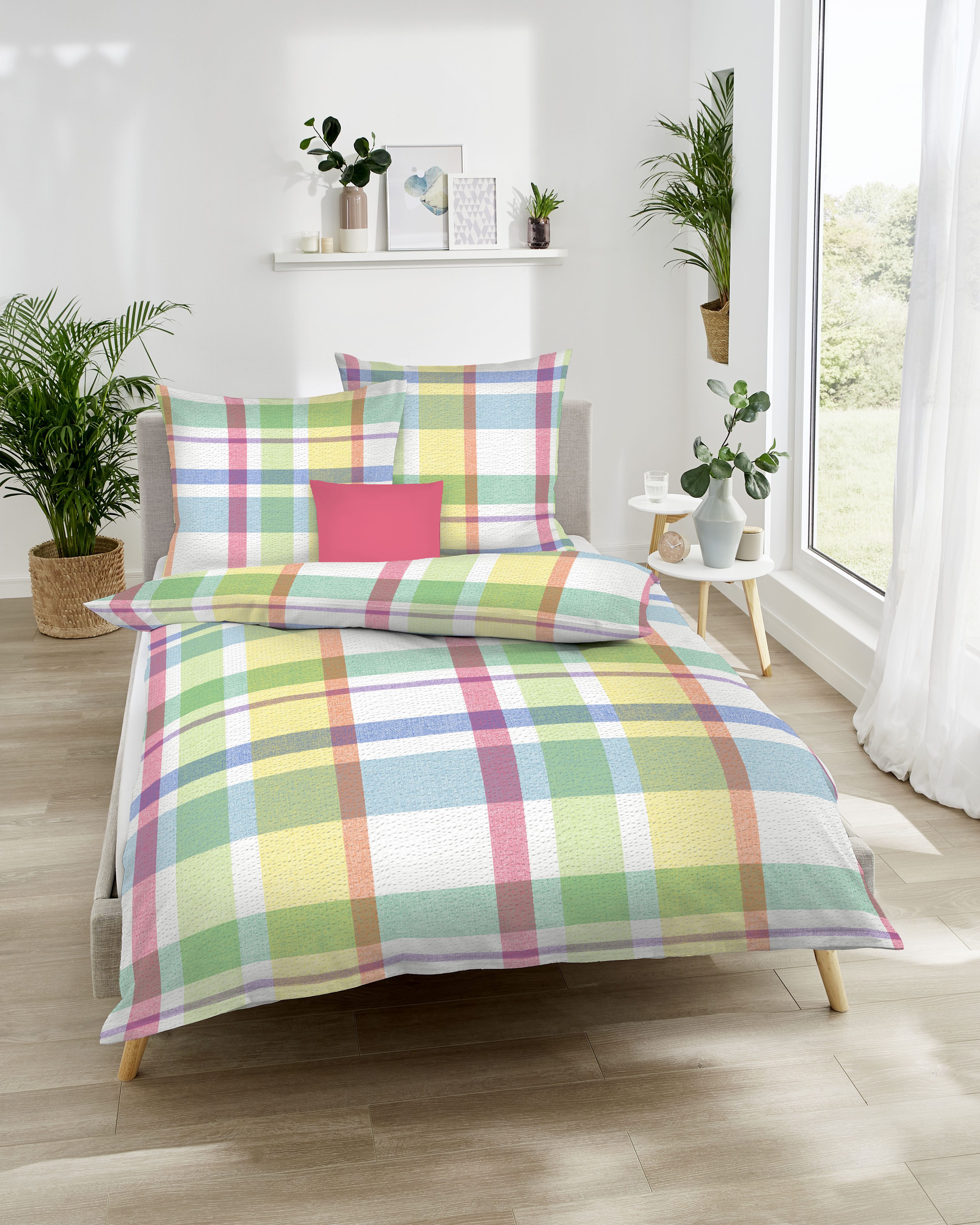 Kaeppel Bettwäsche Madras Karo, Seersucker, 2 günstig online kaufen