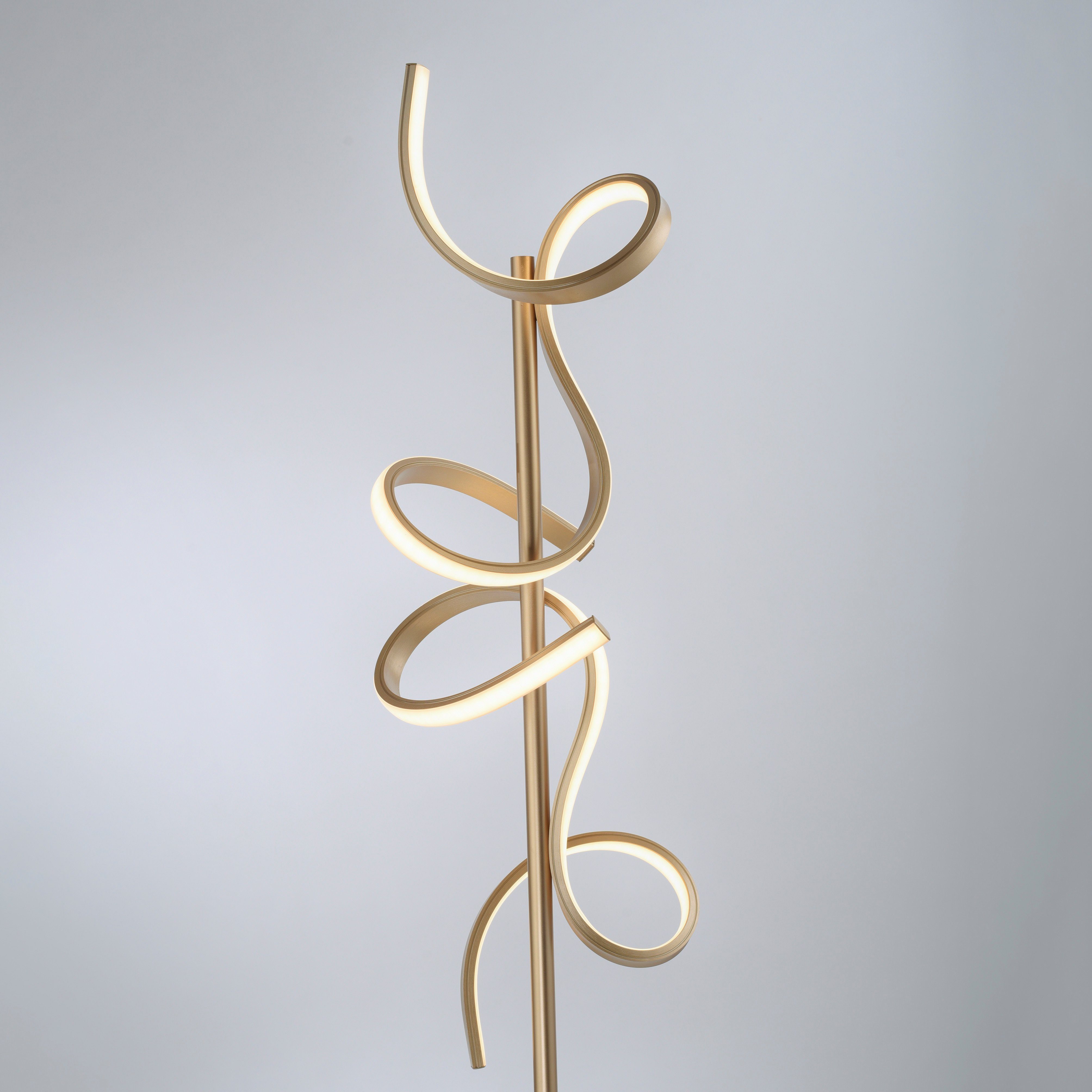 JUST LIGHT Stehlampe CURLS, LED fest integriert, Warmweiß, LED, dimmbar über Schnurdimmer