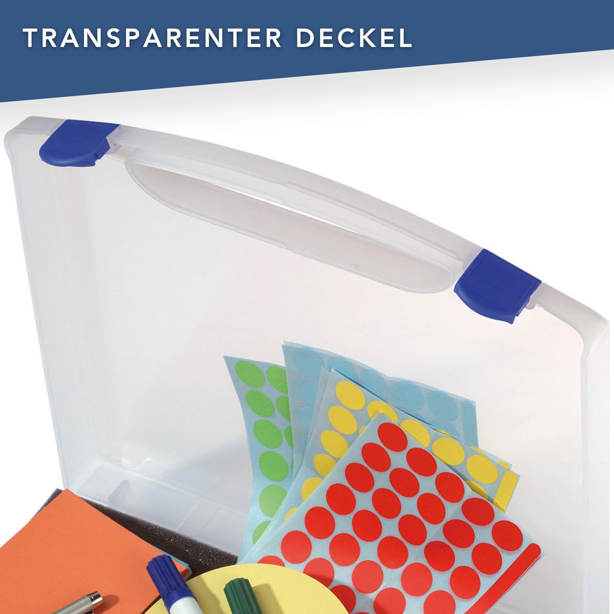 transparent, Kunststoffkoffer, Moderationskoffer Präsentationskoffer verschließbar 1100-teilig, Mini, FRANKEN