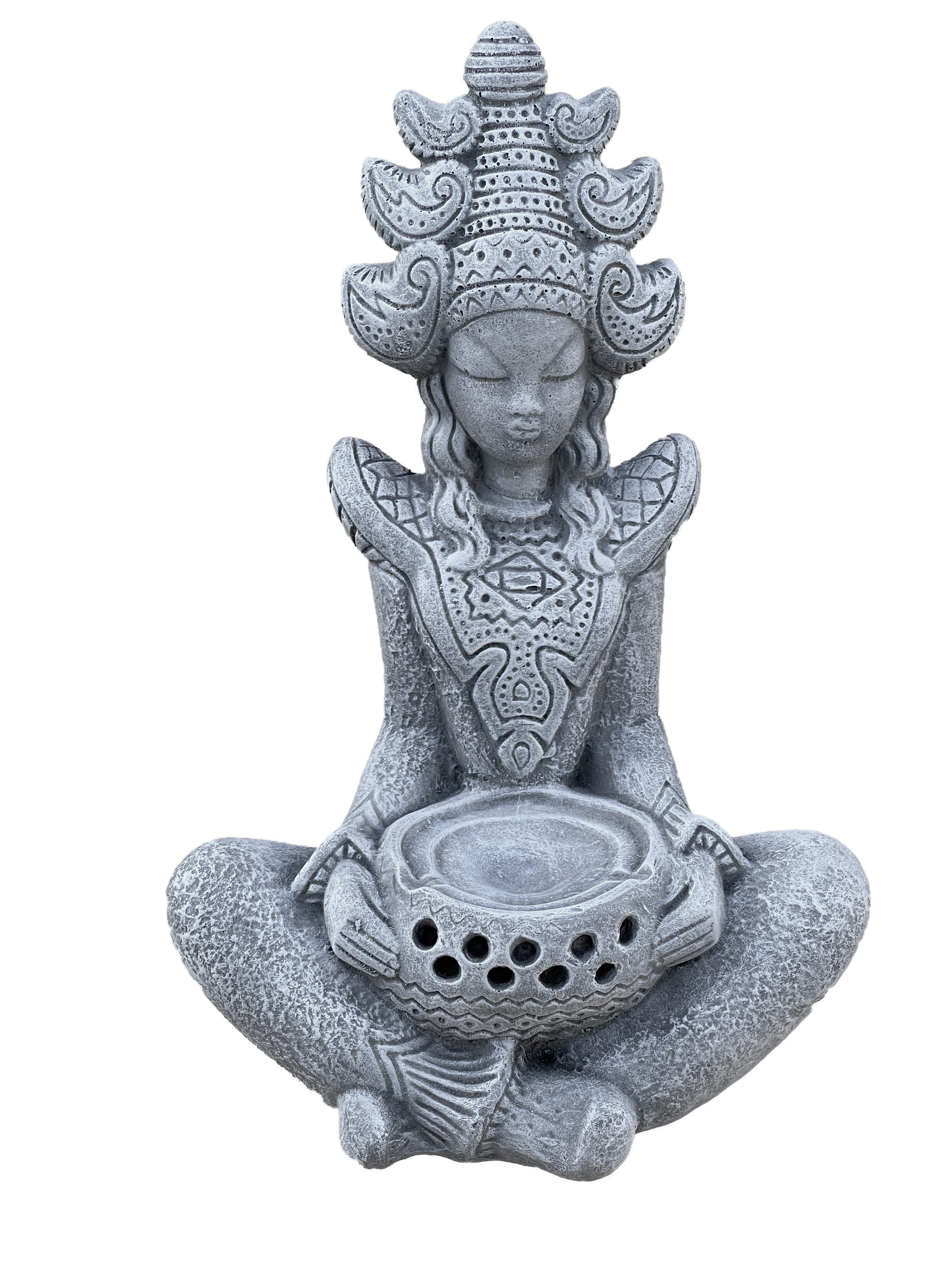 Stone and Style Gartenfigur Steinfigur Indische Göttin Sarasvati Shiva