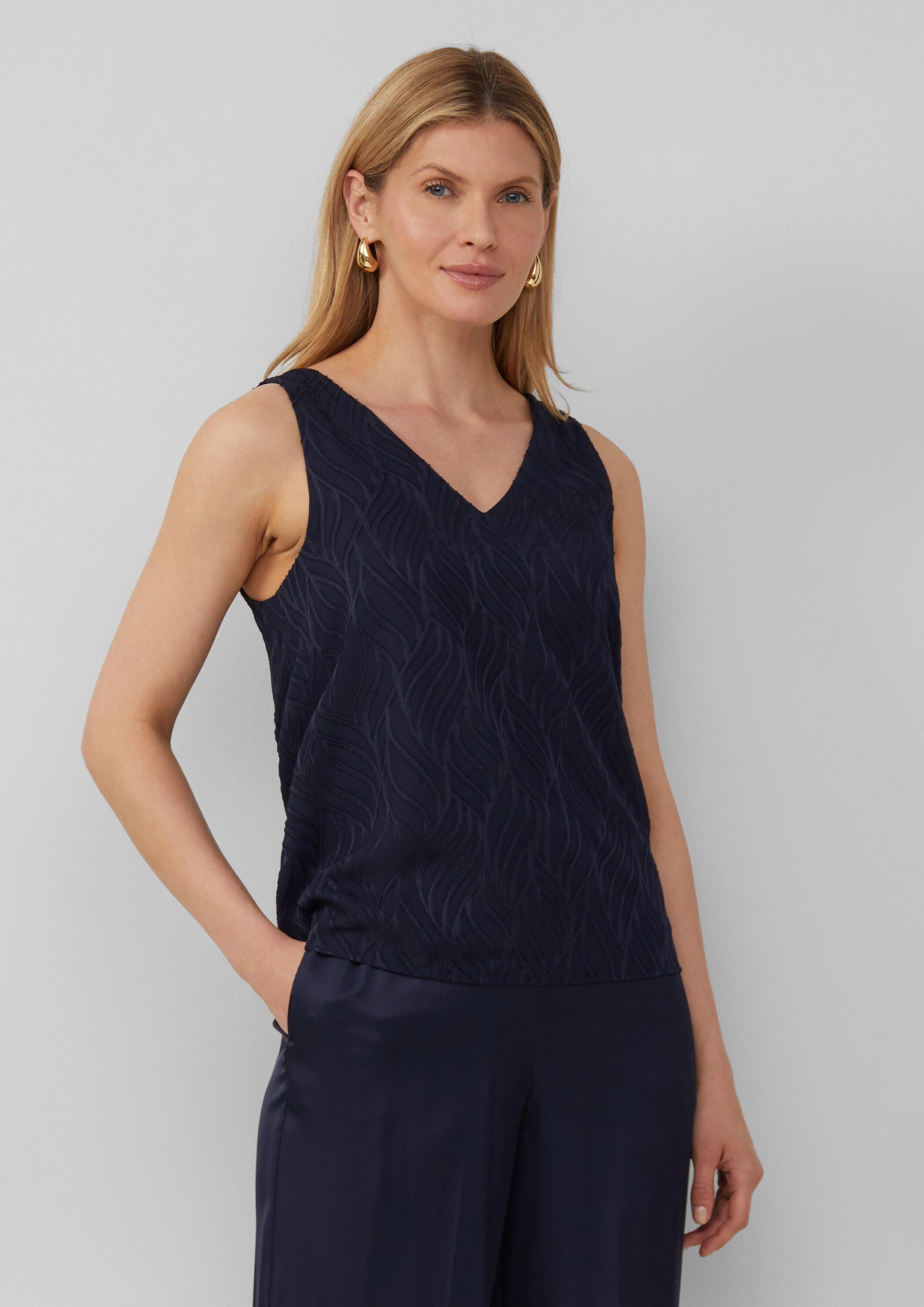 s.Oliver Blusentop Bluse Gefütterte Bluse mit Strukturmuster günstig online kaufen