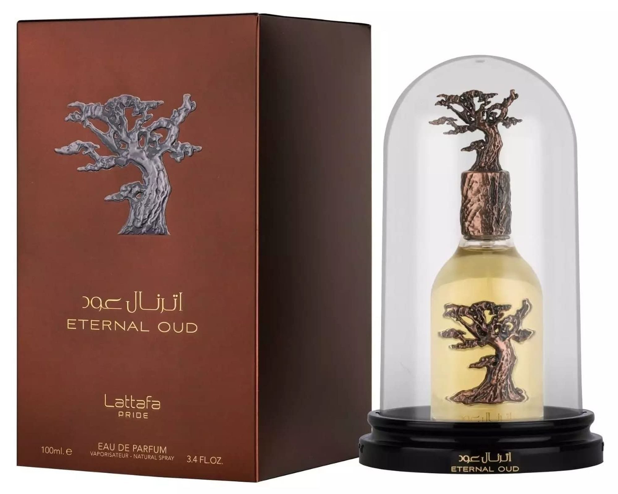 Lattafa Duft-Set Pride Eternal Oud Eau de Parfum (EDP) Damen Herren Spray, Orientalisch-holziger Duft mit Orchidee, Vanille und Grapefruit