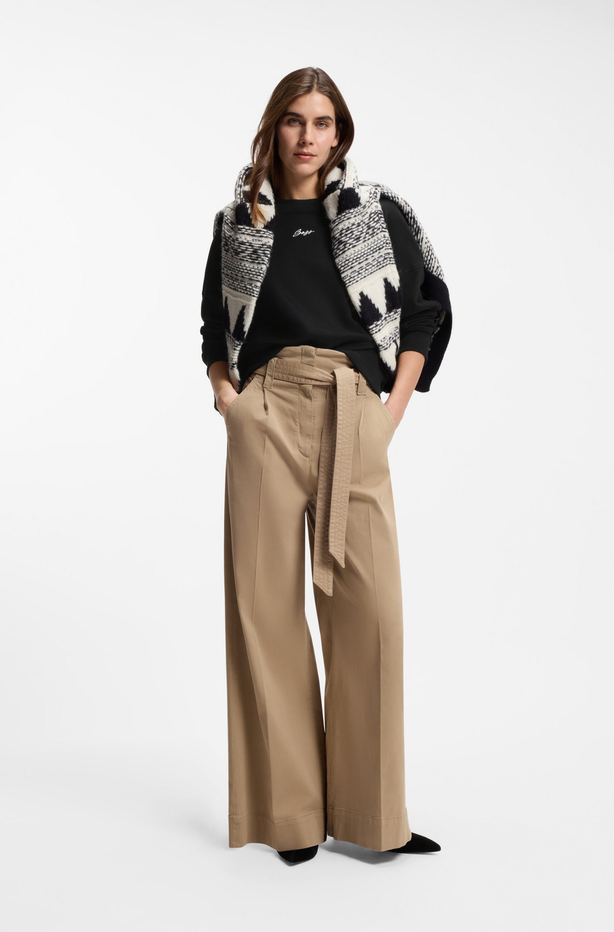 BOSS ORANGE Sweater Ever Premium Damenmode mit Logostickerei, aus Baumwolle günstig online kaufen