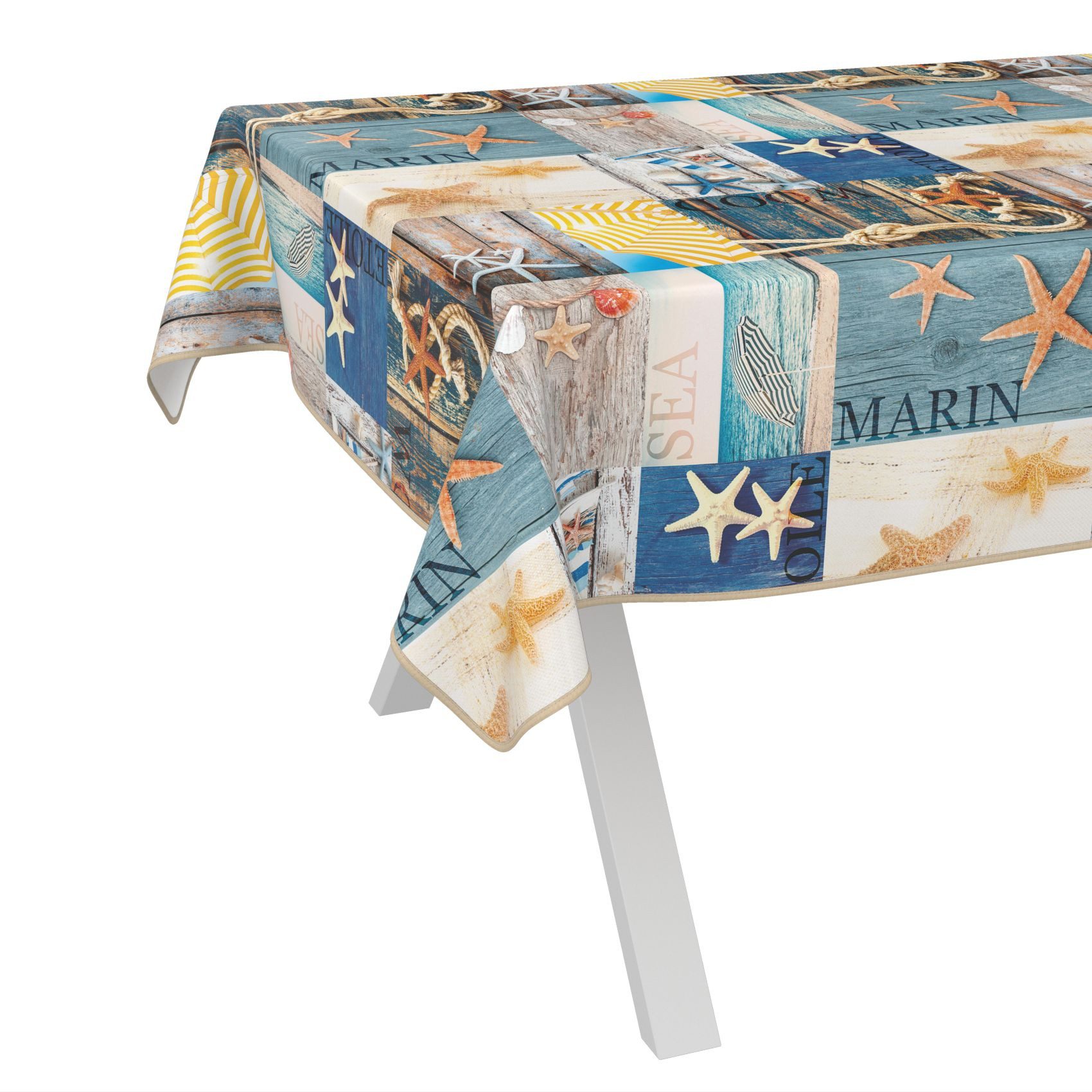 ANRO Tischdecke Wachstuch abwaschbar Maritim Tischwäsche günstig online kaufen
