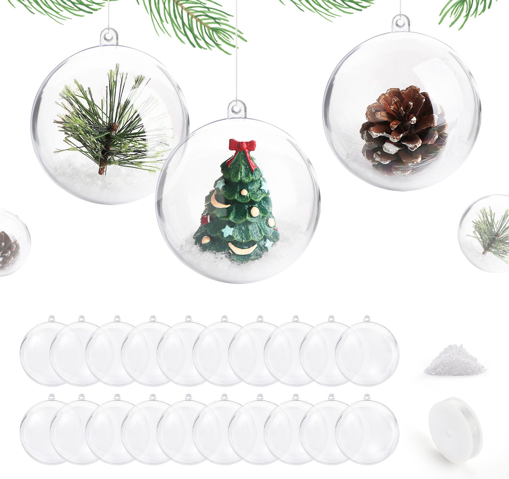 lindahandel Weihnachtsbaumkugel Transparente DIY-Weihnachtskugeln, DIY Weih günstig online kaufen