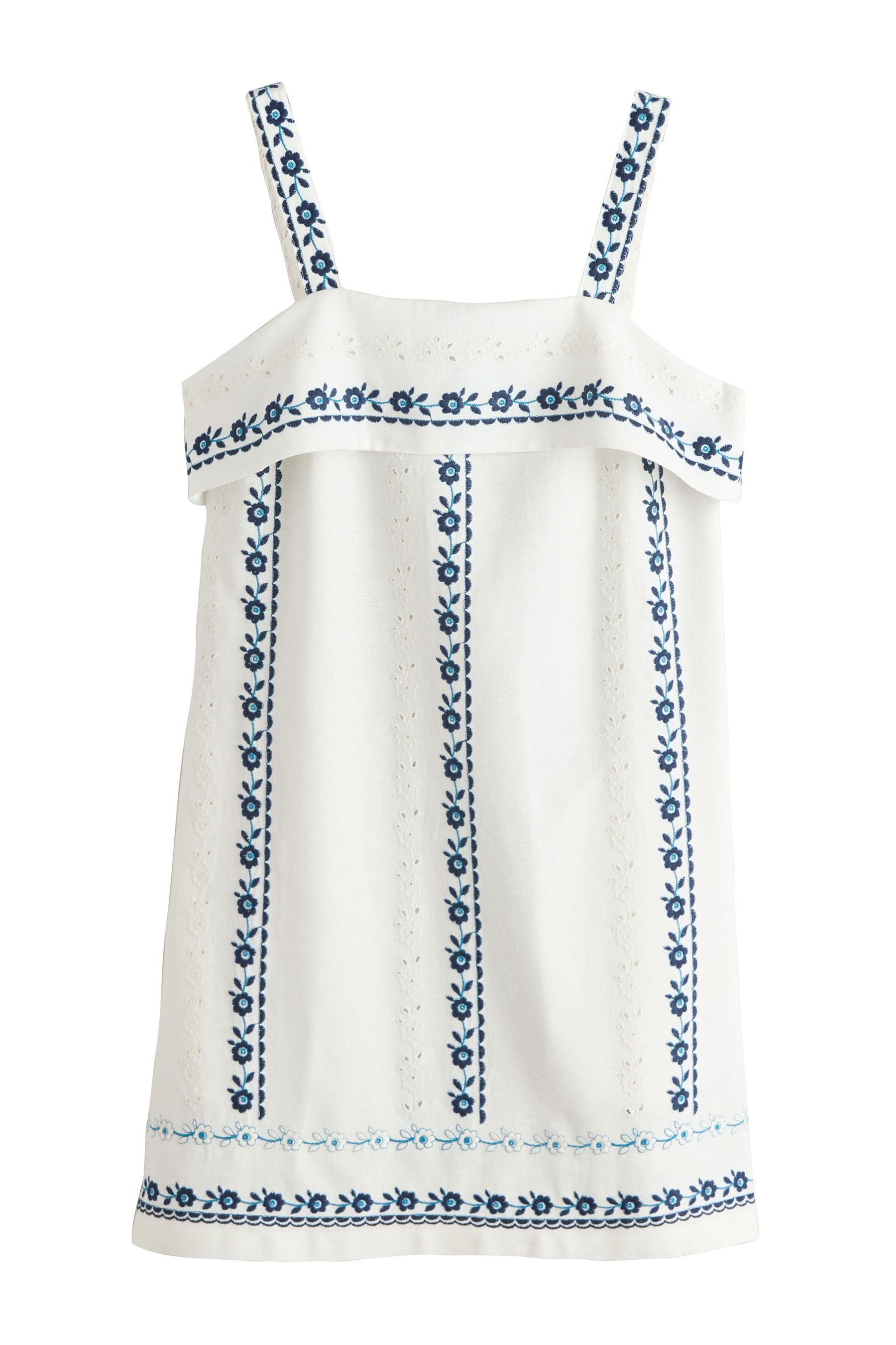 Next Trägerkleid Sommer-Minikleid mit schmalen Trägern und Umschlag (1-tlg)