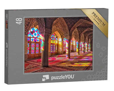 puzzleYOU Puzzle Glasfenster der Nasir al-Mulk Moschee in Shiraz, 48 Puzzleteile, puzzleYOU-Kollektionen Iran, Asien, 500 Teile, 2000 Teile, 1000 Teile