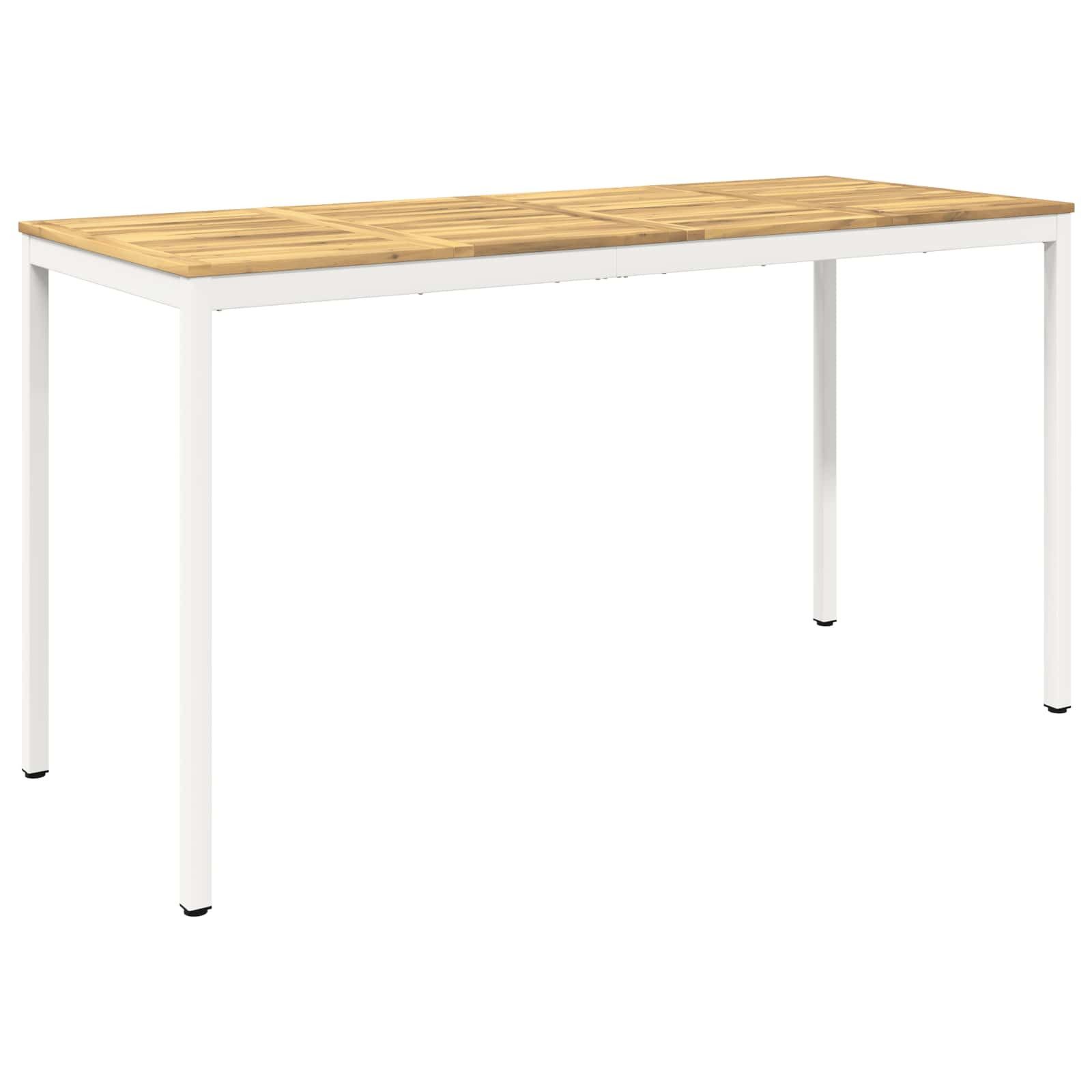 vidaXL Gartentisch Gartenbar-Tisch Weiß 196 x 80,5 x 105 cm Massivholz (1-St)