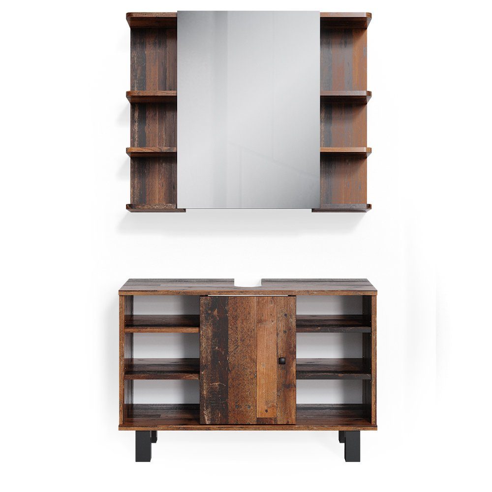 Vicco Badmöbel-Set Fynn, Antikholz, 2 Teile, günstig online kaufen