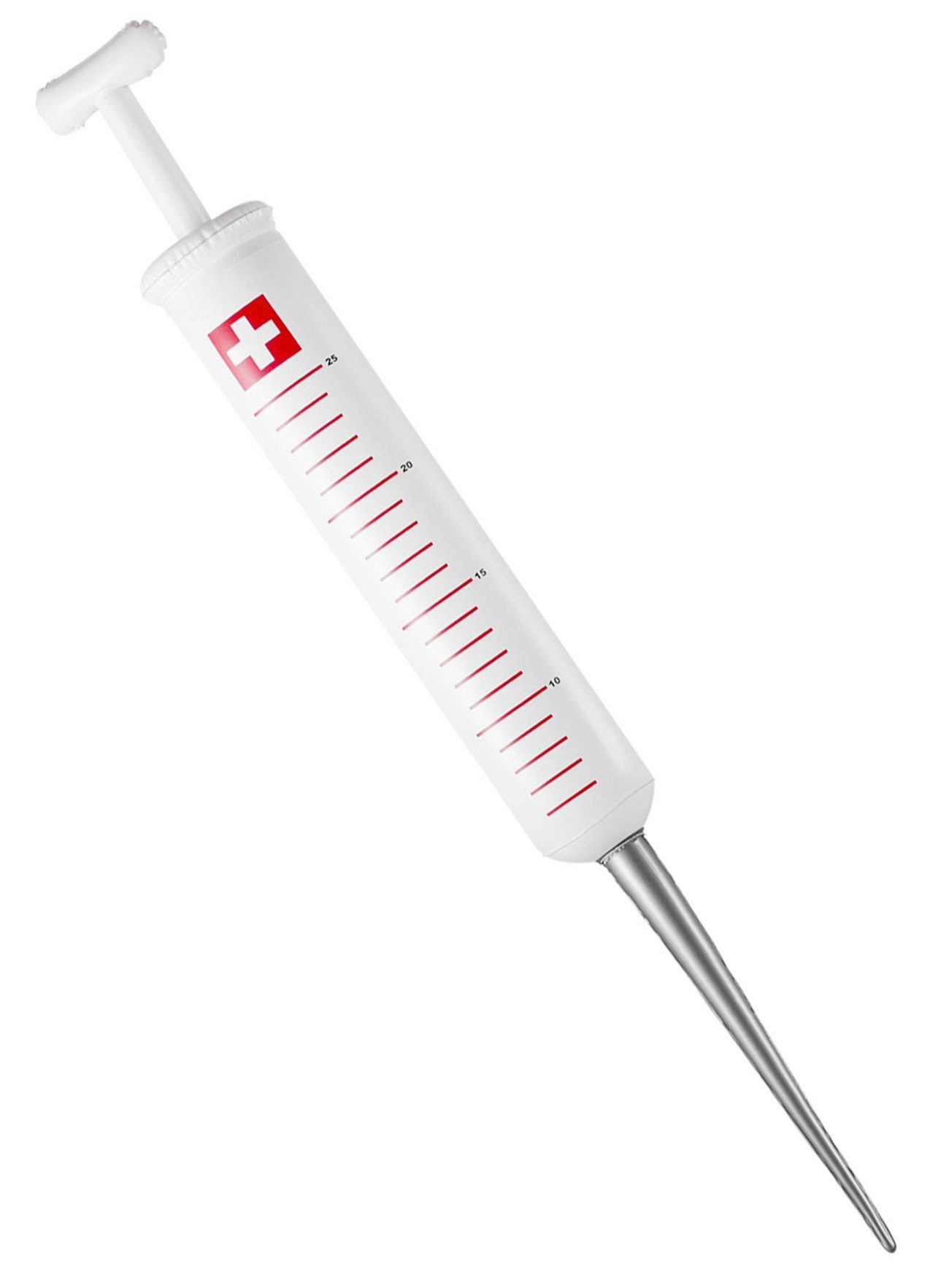 Widdmann Arzt-Kostüm Aufblasbare Spritze, Kunststoff-Accessoire zum Aufpusten