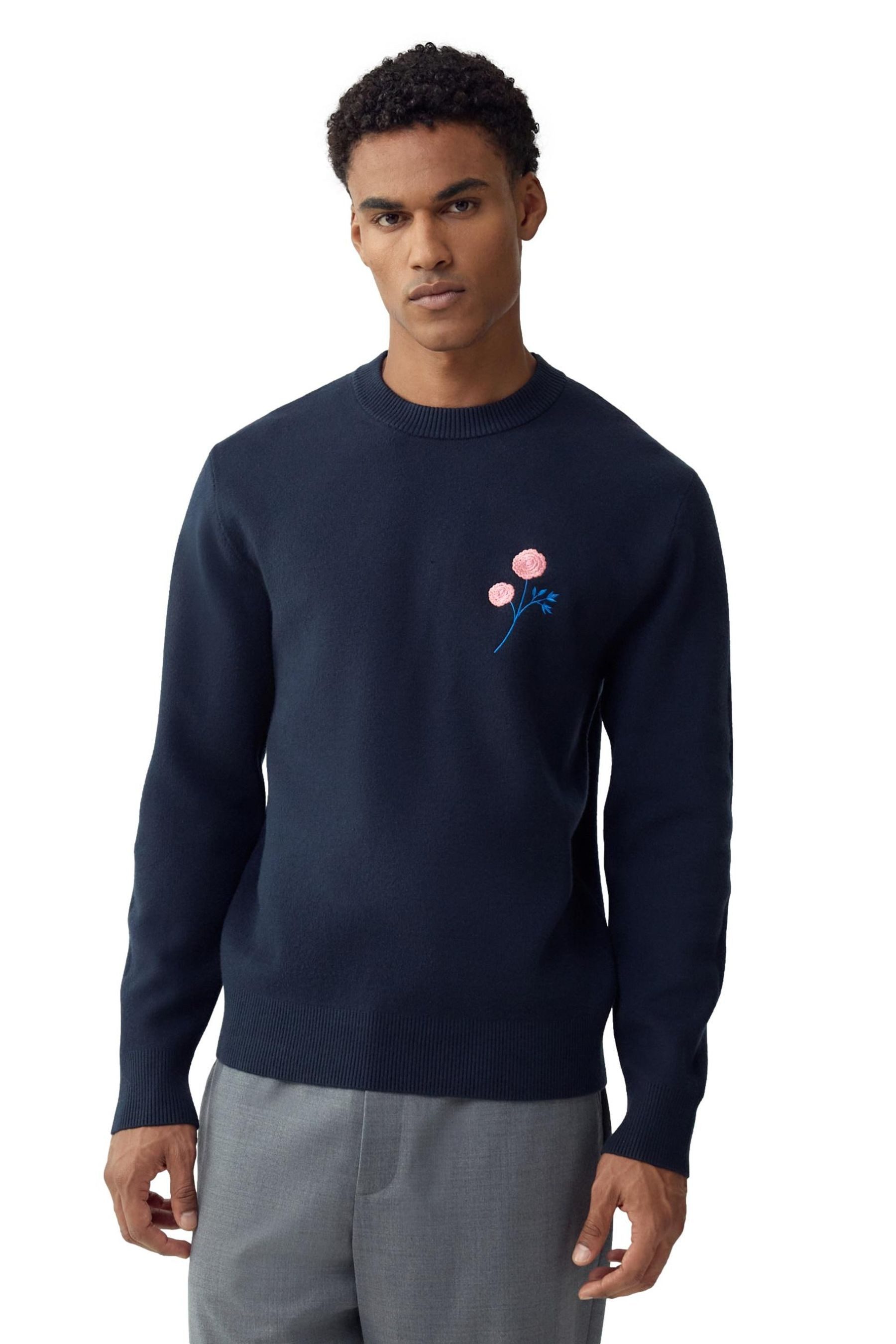 Next Rundhalspullover Relaxed Fit Rundhalspullover mit Blumengrafik (1-tlg)