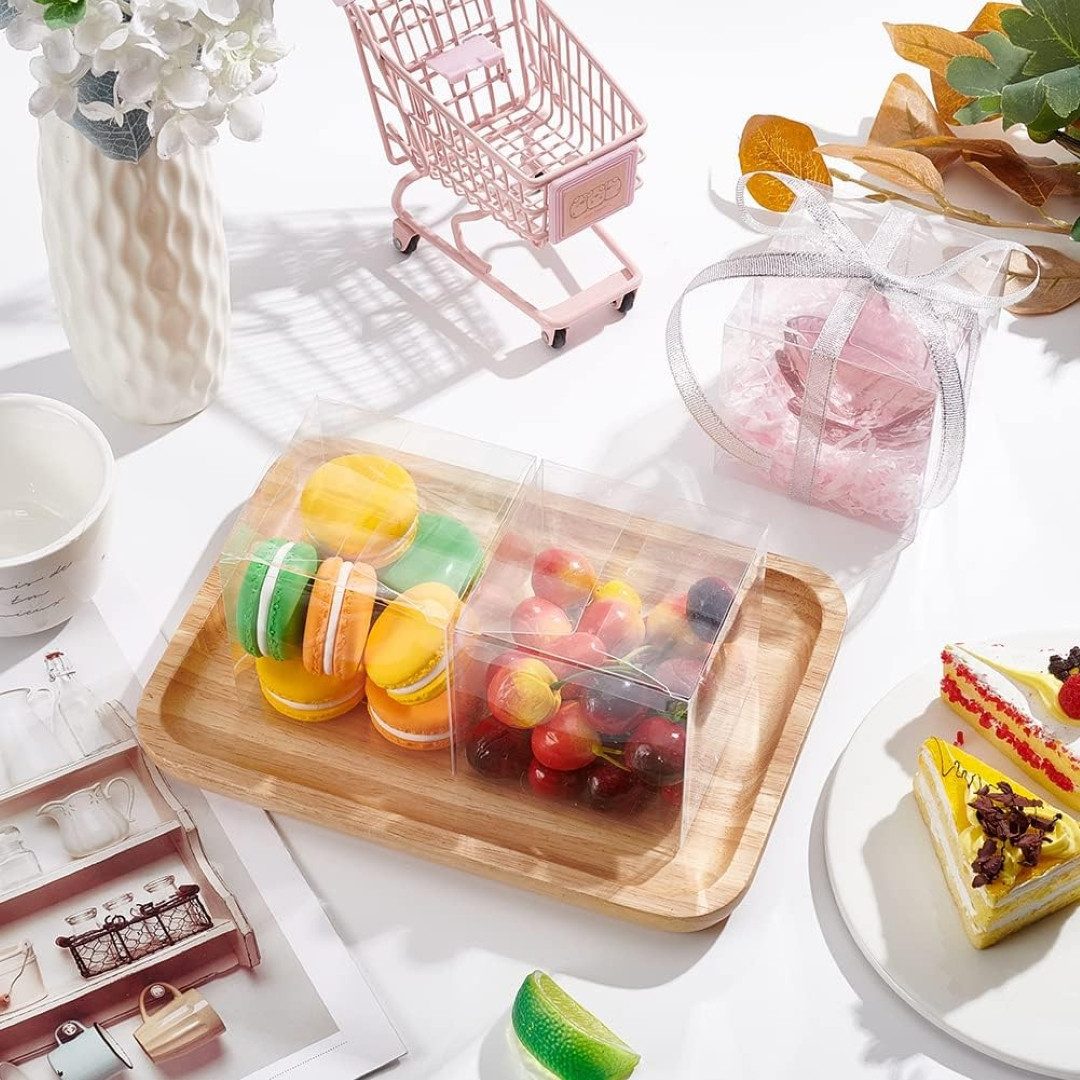 Benecreat Geschenkbox Geschenkboxen 9 x 9 x 9 cm transparent 30er Set für Süßigkeiten (30-teiliges Geschenkboxen-Set für Feiern, Gastgeschenke und Deko, 30 St., – Bild 4 von 5