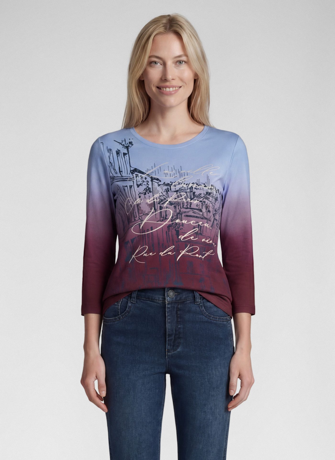 Rabe 3/4-Arm-Shirt mit Farbverlauf und Prints