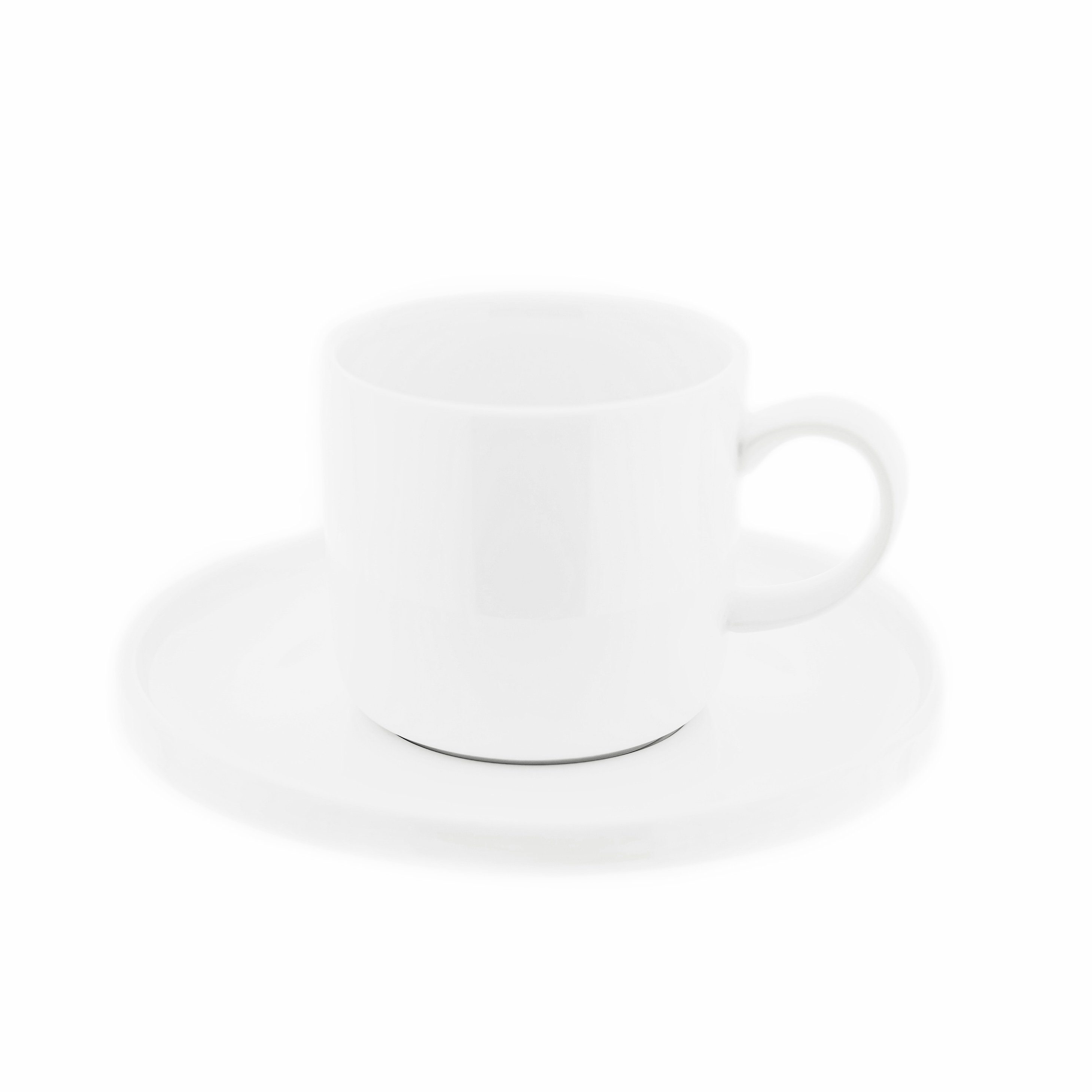 Almina Tasse 12 Tlg. Kaffeetassen-Set aus Porzellan Weiß rund 200 ml