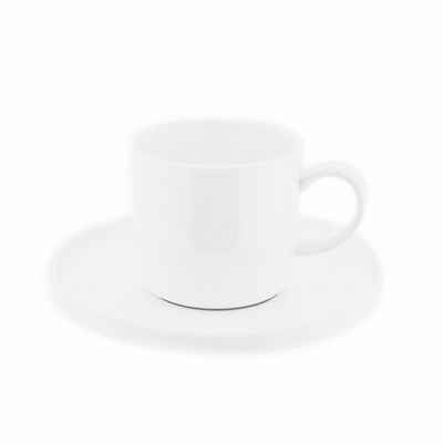 Almina Tasse 12 Tlg. Kaffeetassen-Set aus Porzellan Weiß rund 200 ml