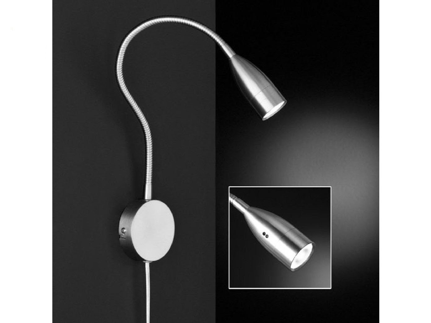 FISCHER & HONSEL LED Leselampe, dimmbar Dimmfunktion, Schwanenhals-Lampen 2er SET Wand-Montage, Warmweiß, Bett-Leuchten LED fest integriert