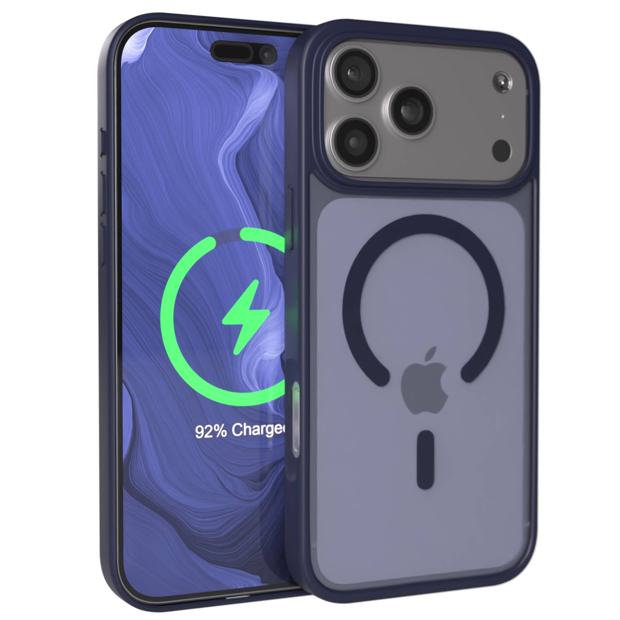 EAZY CASE Handyhülle Outdoor Case MagSafe für Apple iPhone 17 Pro Max 6,9 Zoll, Handy Cover MagSafe Slim Silicon Hülle Outdoorcase stoßfest Dunkelblau