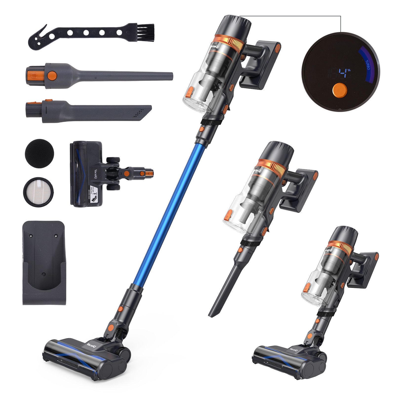 VacniQ Akku-Hand-und Stielstaubsauger Akku-Hand-und Stielstaubsauger 45KPa 500w langanhaltende Akkulaufzeit, 500,00 W, Akku-Stielstaubsauger, Schnellladetechnologie