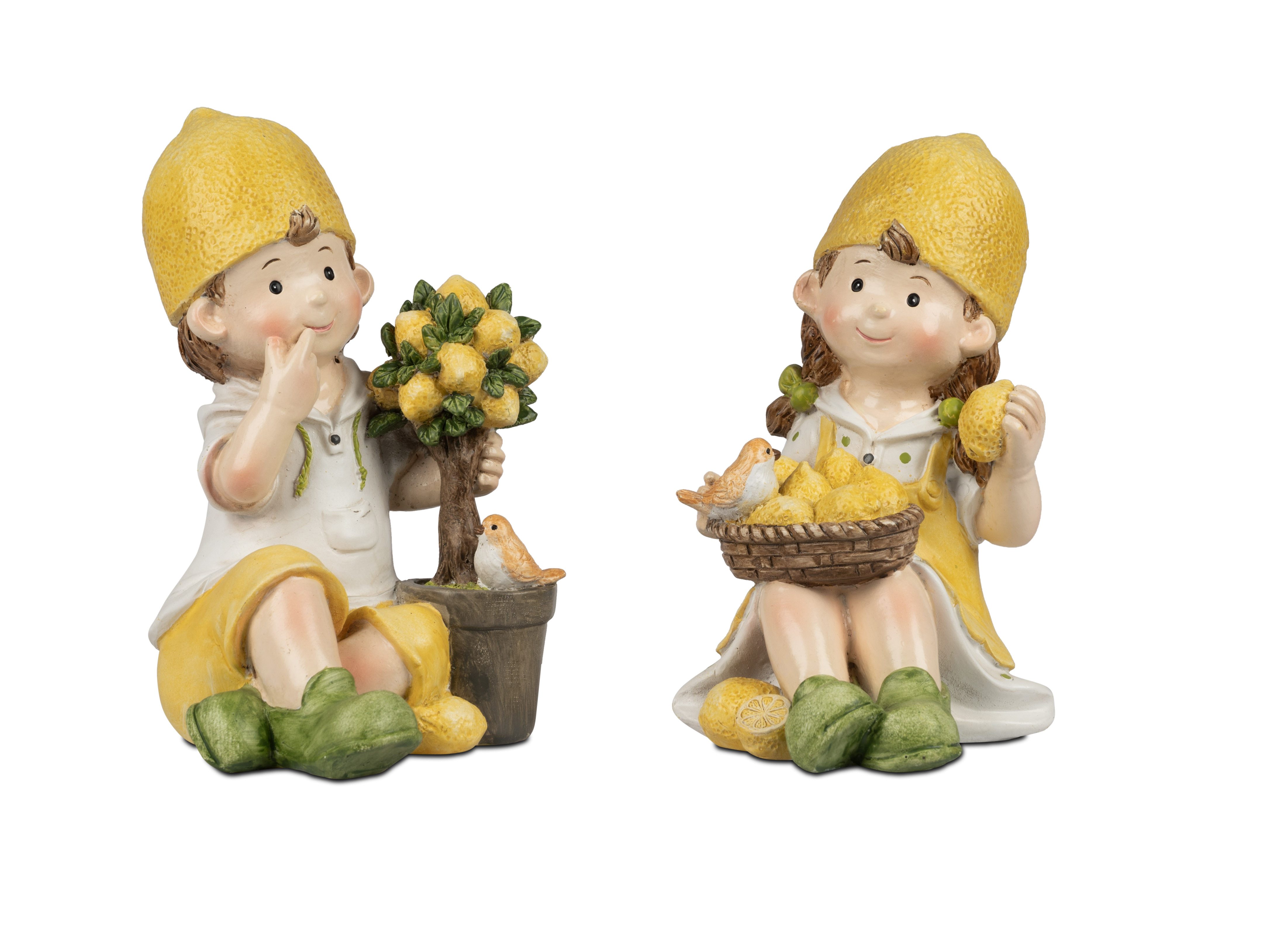 formano Gartenfigur Sommerkinder sitzend mit Zitronen und Bäumchen