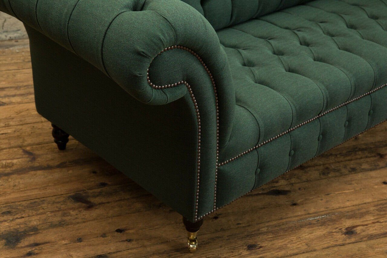 Chesterfield-Sofa klassische 3 Design big Knöpfen. Chesterfield JVmoebel Sitzer Couch Leder, Die 225cm Rückenlehne Sofa mit