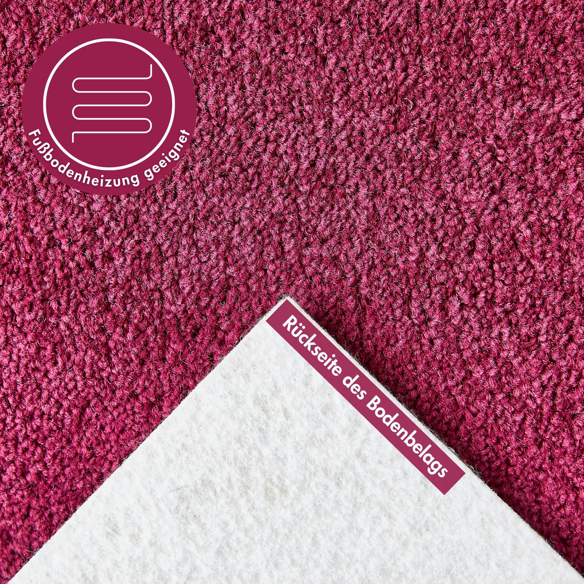Andiamo Teppichboden Ines, Kräuselvelours, Gesamthöhe 8,5 mm, Luxusklasse LC2, rechteckig, Uni Farben, Breite 400 cm, strapazierfähig & pflegeleicht